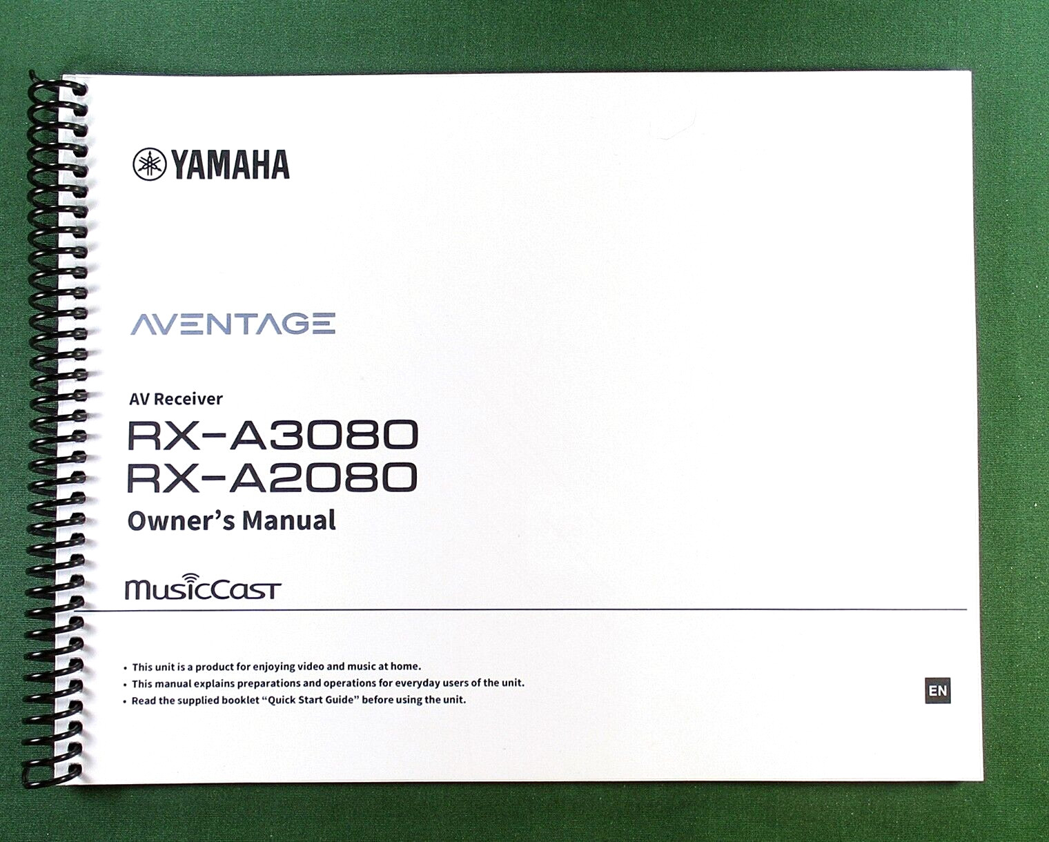 Yamaha RX-A3080 Instruction Manual: Full Color 192 Pages & Protective Covers!