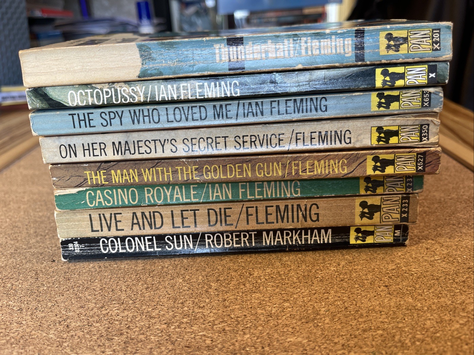 James Bond By Ian Fleming PBs x7 + Colonel Sun 1960s G to VG Casino Royale