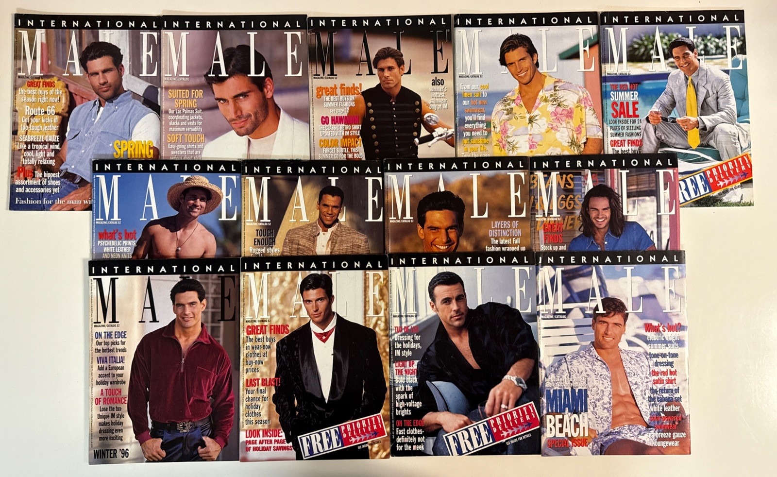 INTERNATIONAL MALE catalog 1996 lot of 13 issues- Gay Interest-Men’s Fashion