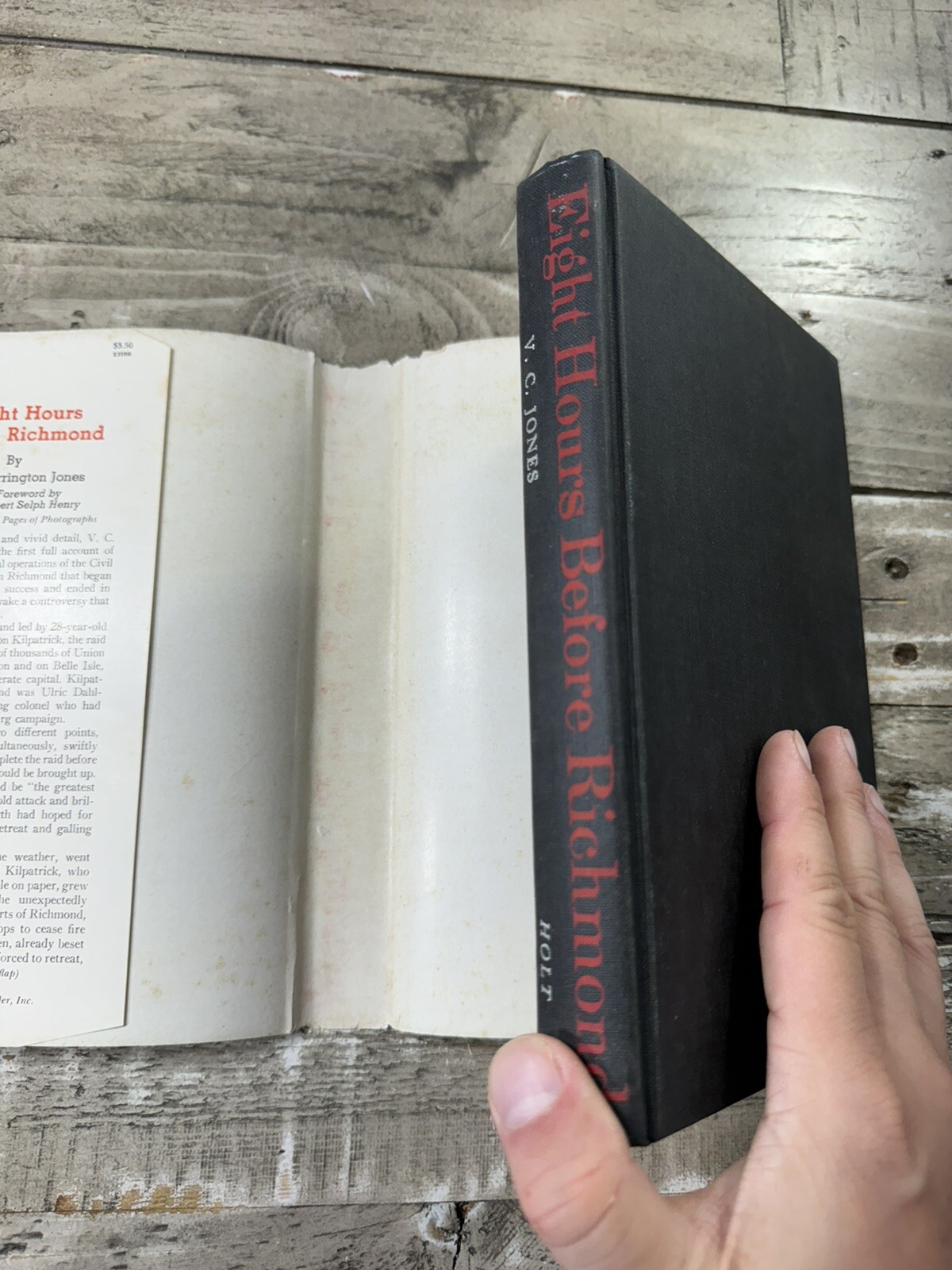 1957 Antique Civil War History Book «Eight Hours Before Richmond» Illustrated