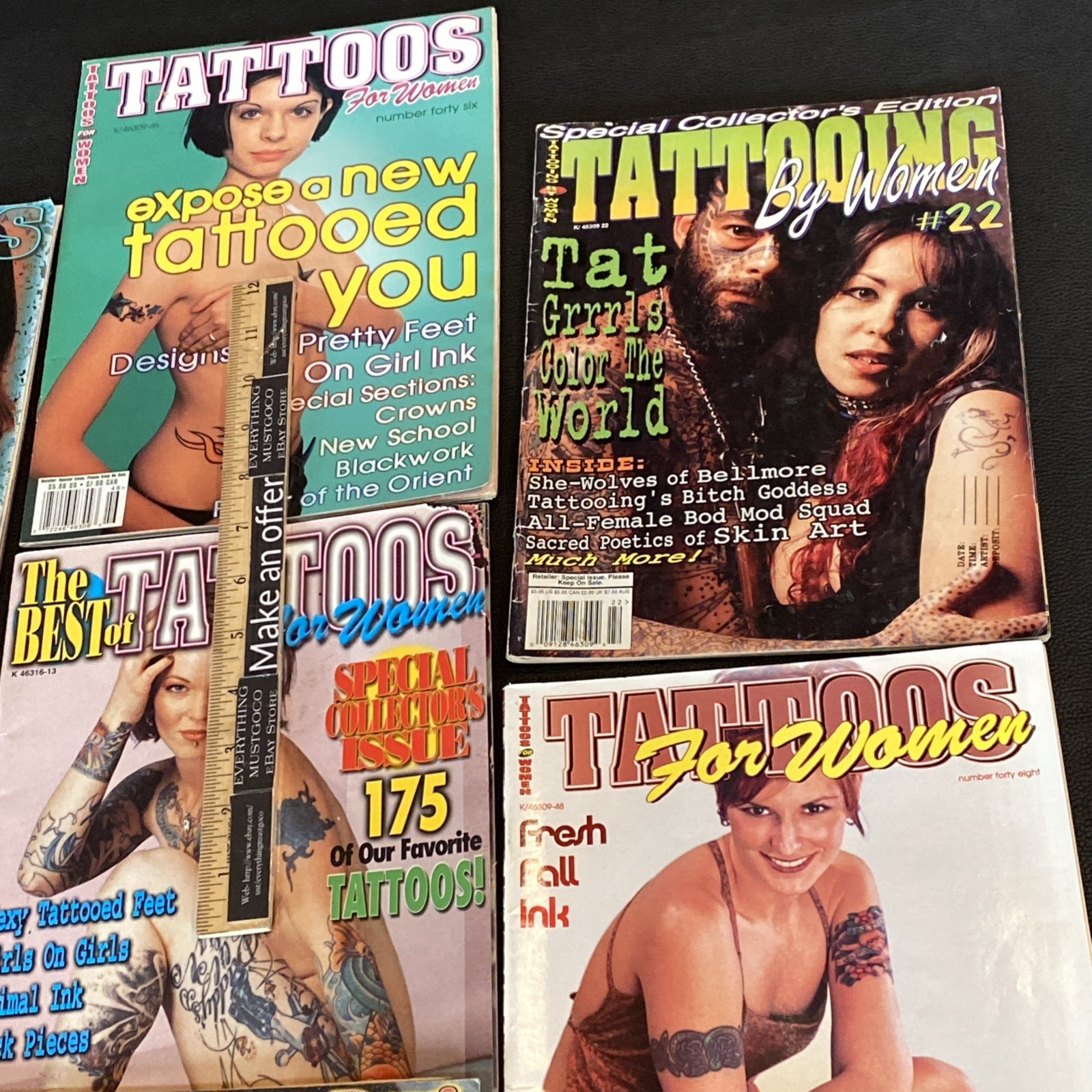 TATTOOS FOR WOMEN MAGAZINE Lot 10 1997 1999 2000 2001 2002 2003 Ink Design Ideas