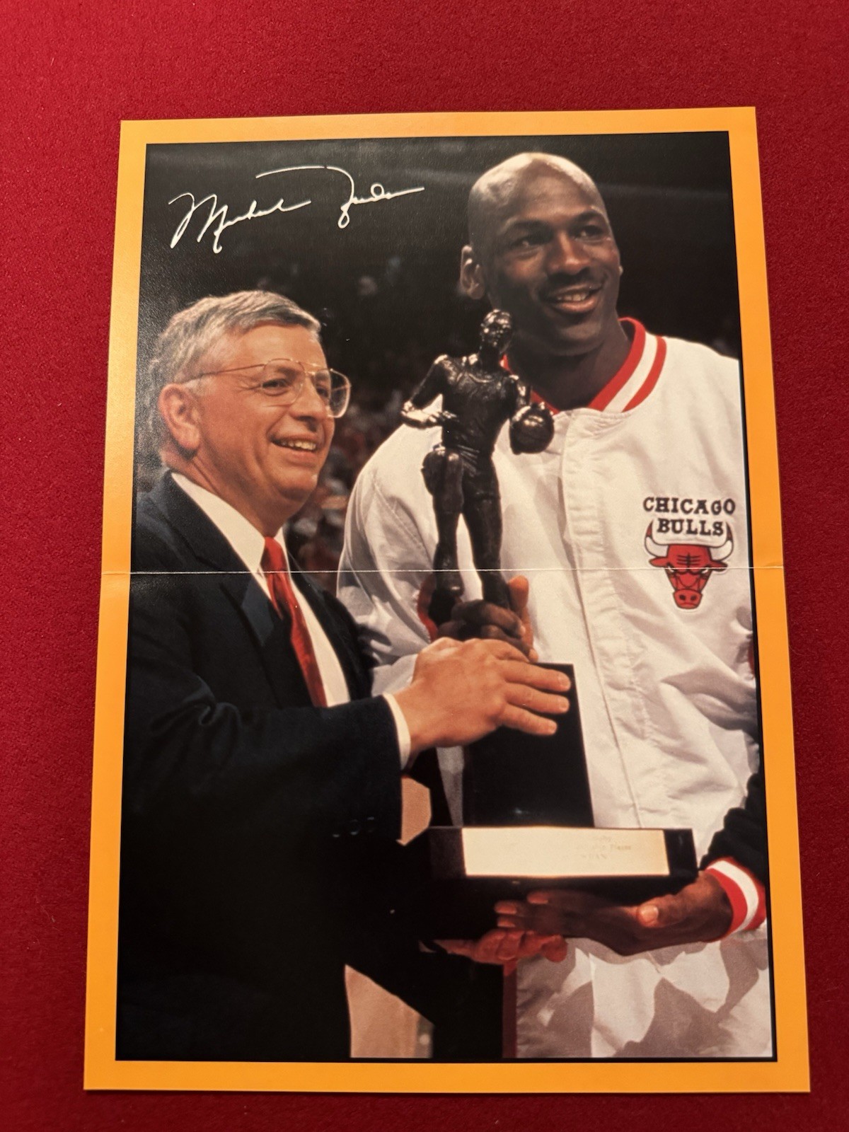 1991 Michael Jordan 8×11.5 in. David Stern Facsimile NBA Finals Bulls Champions