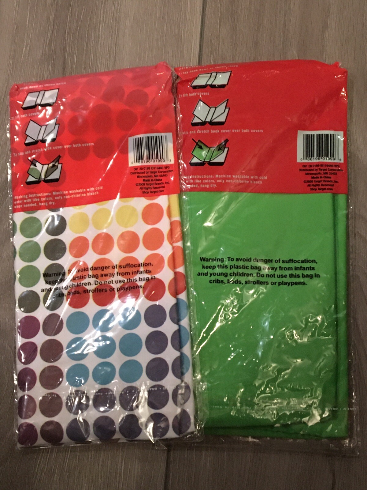 2 Jumbo Stretchable Bookcovers 10.5in x 11.5in Reusable and Washable