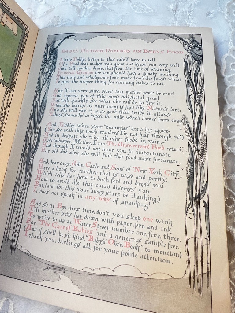 Antique Our Babys Own Book Gorgeous Illustrations Graphics 1924 Approx 5.5″ x 8″