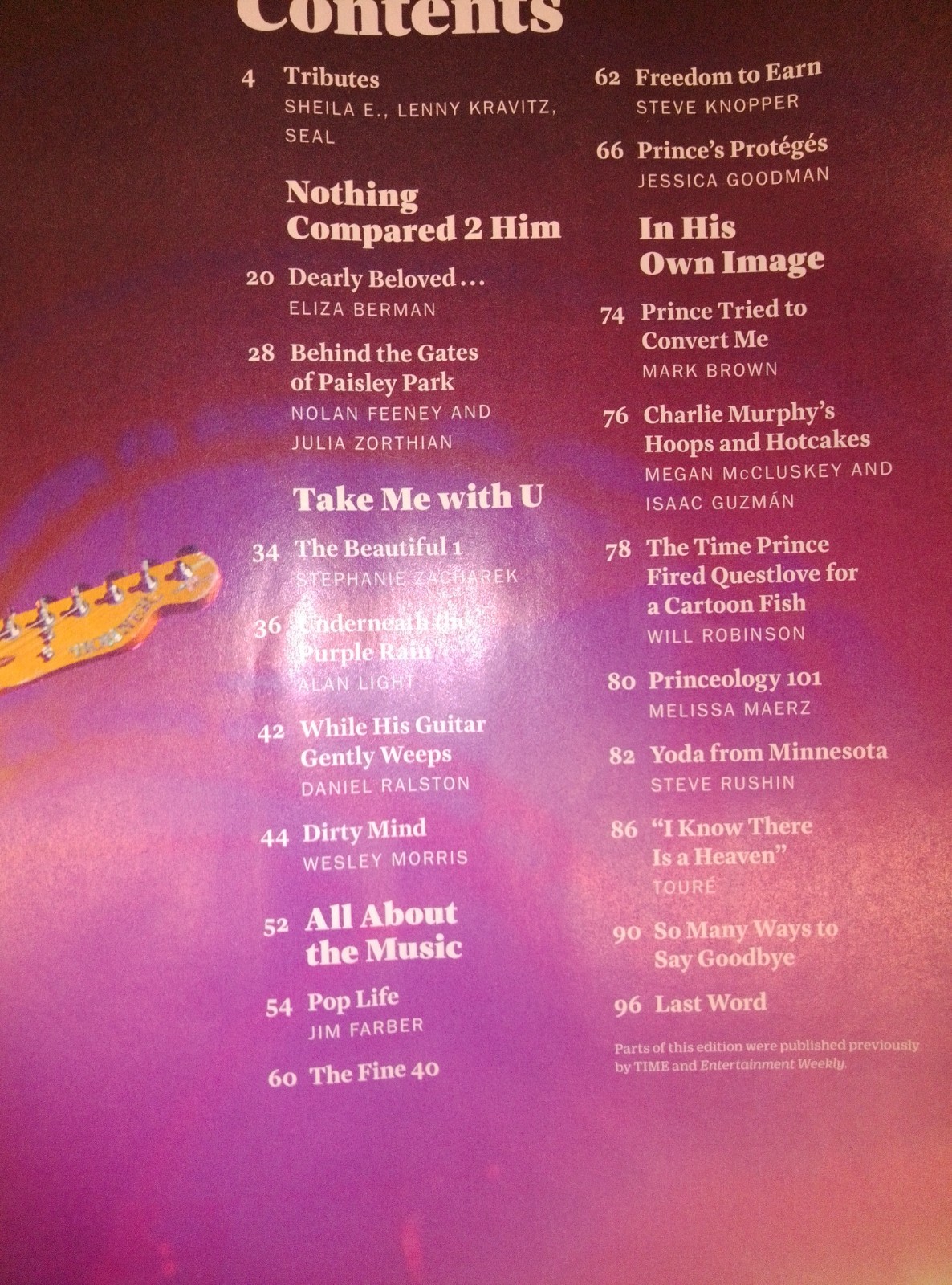 Prince, Time Magazine, 10 Year Anniversary Collectors Issue