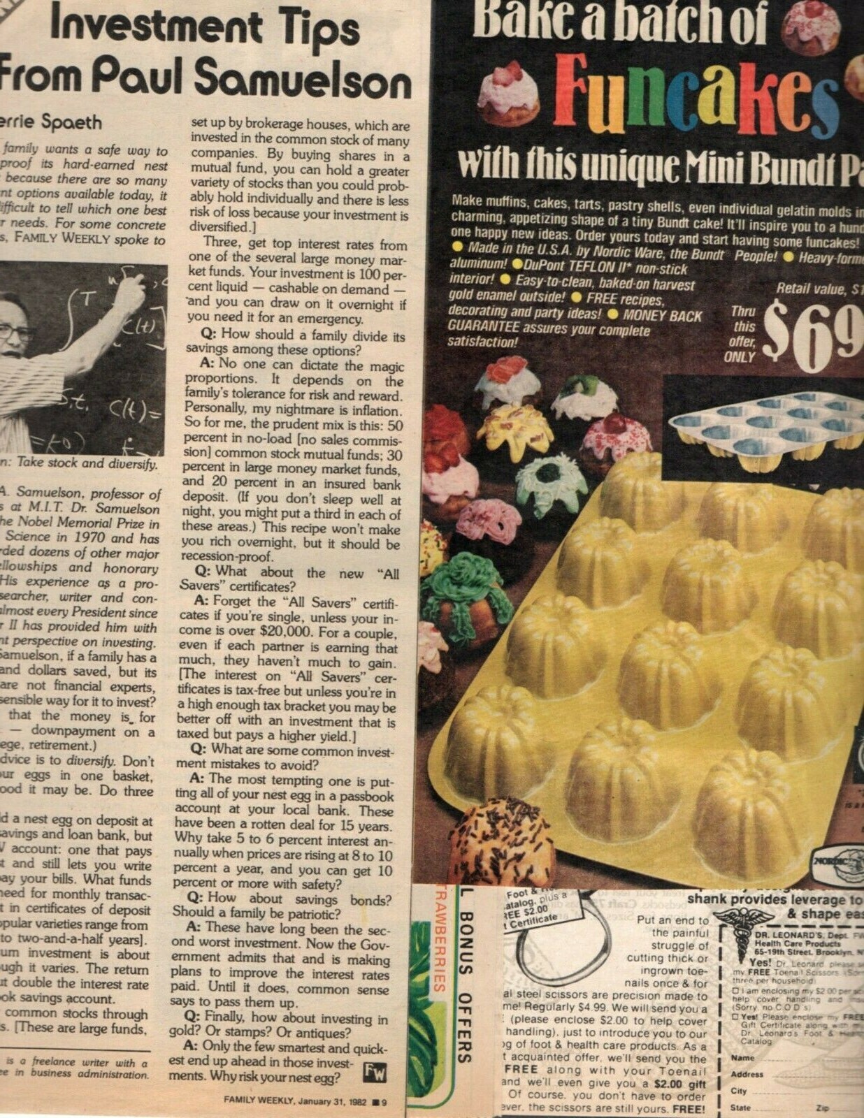 Family Weekly January 31 1982 Strom Thurmond Investment Tips Hall and Oates