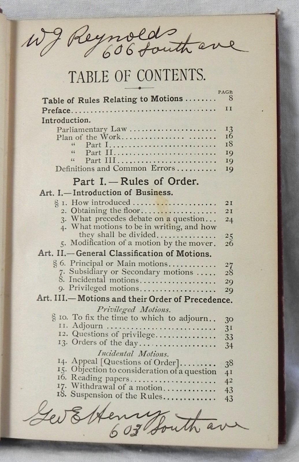 «Robert’s Rules of Order» Hardcover Book, 1891 Ed., Henry M. Robert, 192 Pages