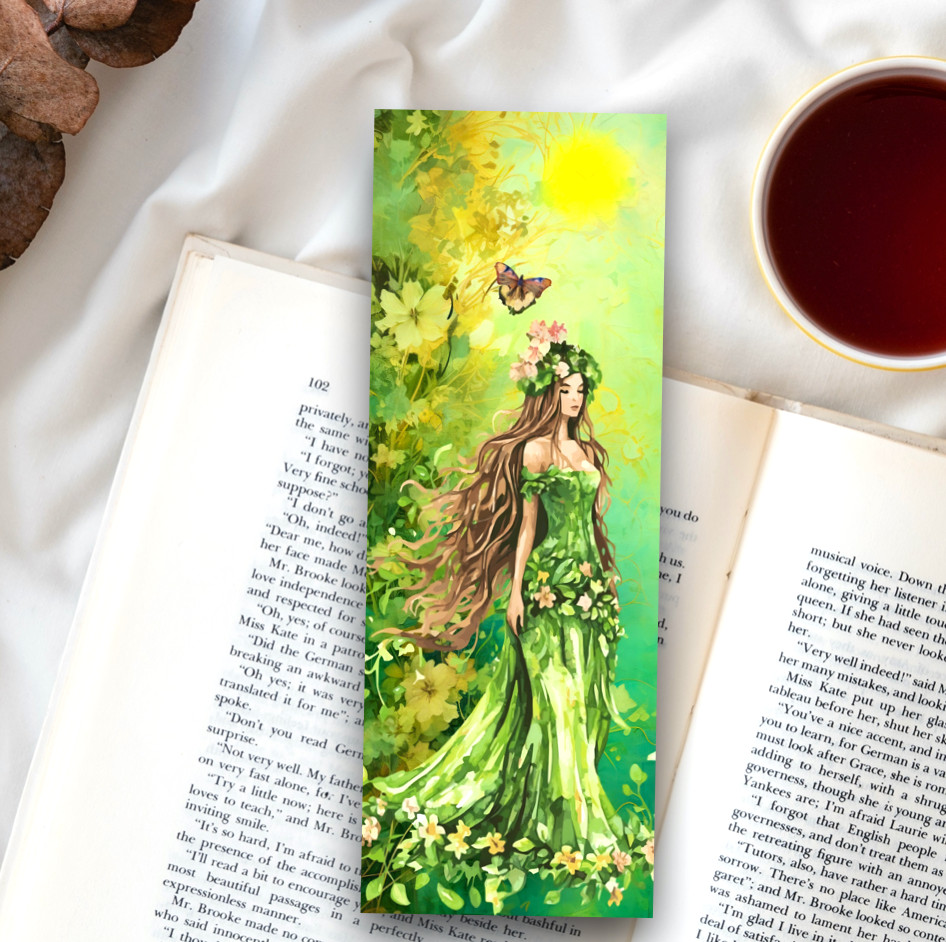 Mythology bookmark Nature Goddess gift for women, book readers 5.5×2