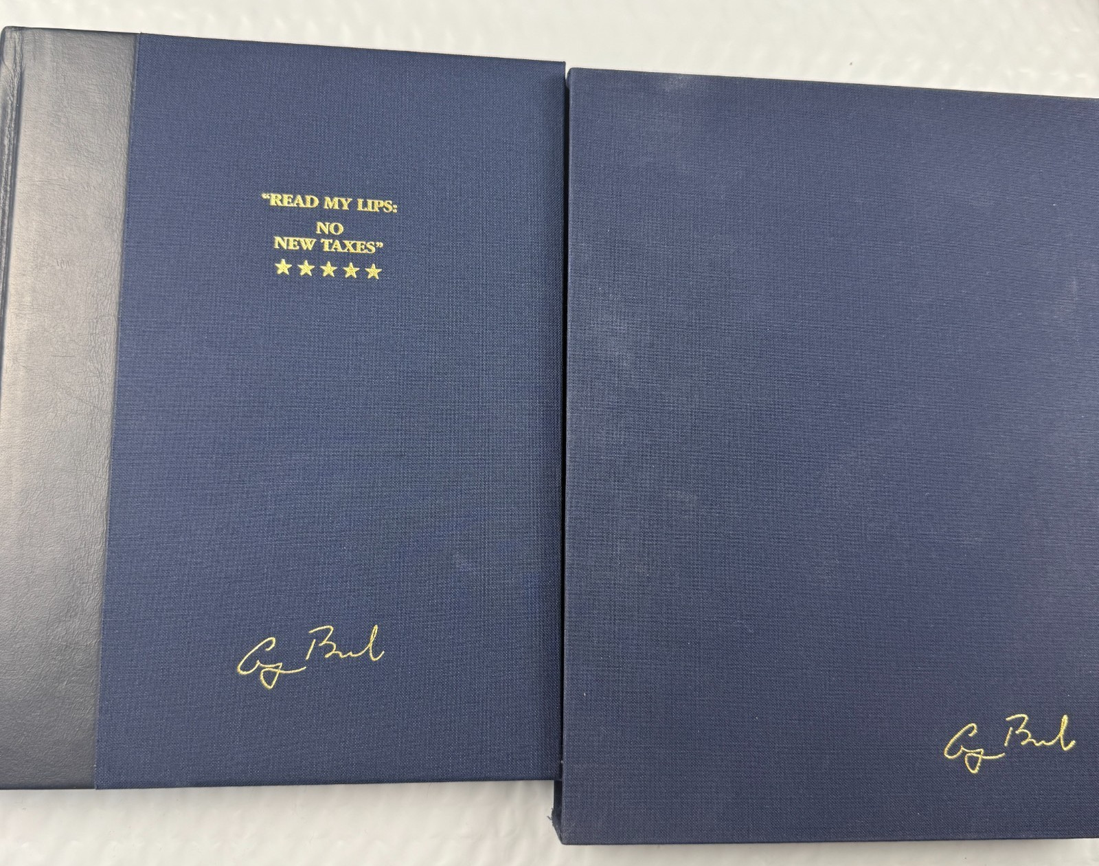 George Bush Gerald Ford Signed Read My Lips No New Taxes Pres Copy Slipcase 1999