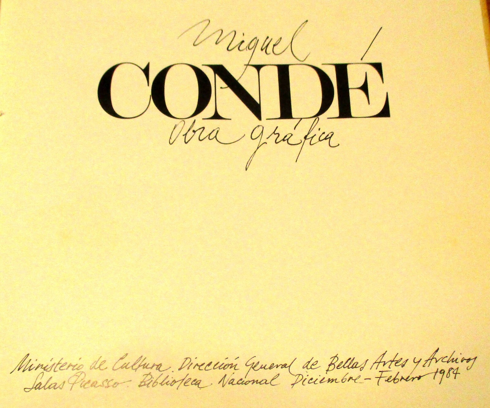 1984 Miguel Conde Obra Grafica Hardcover Art Book Spanish Edition 83 pages