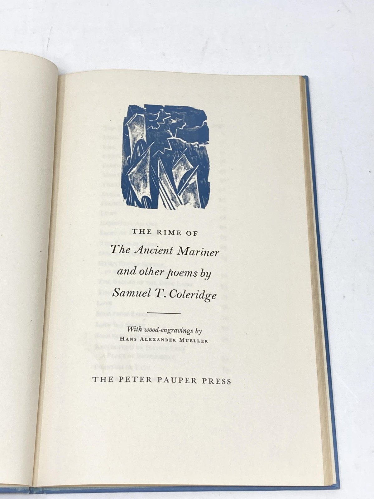 with, Hans Alexander Mueller / THE RIME OF THE ANCIENT MARINER AND OTHER POEMS