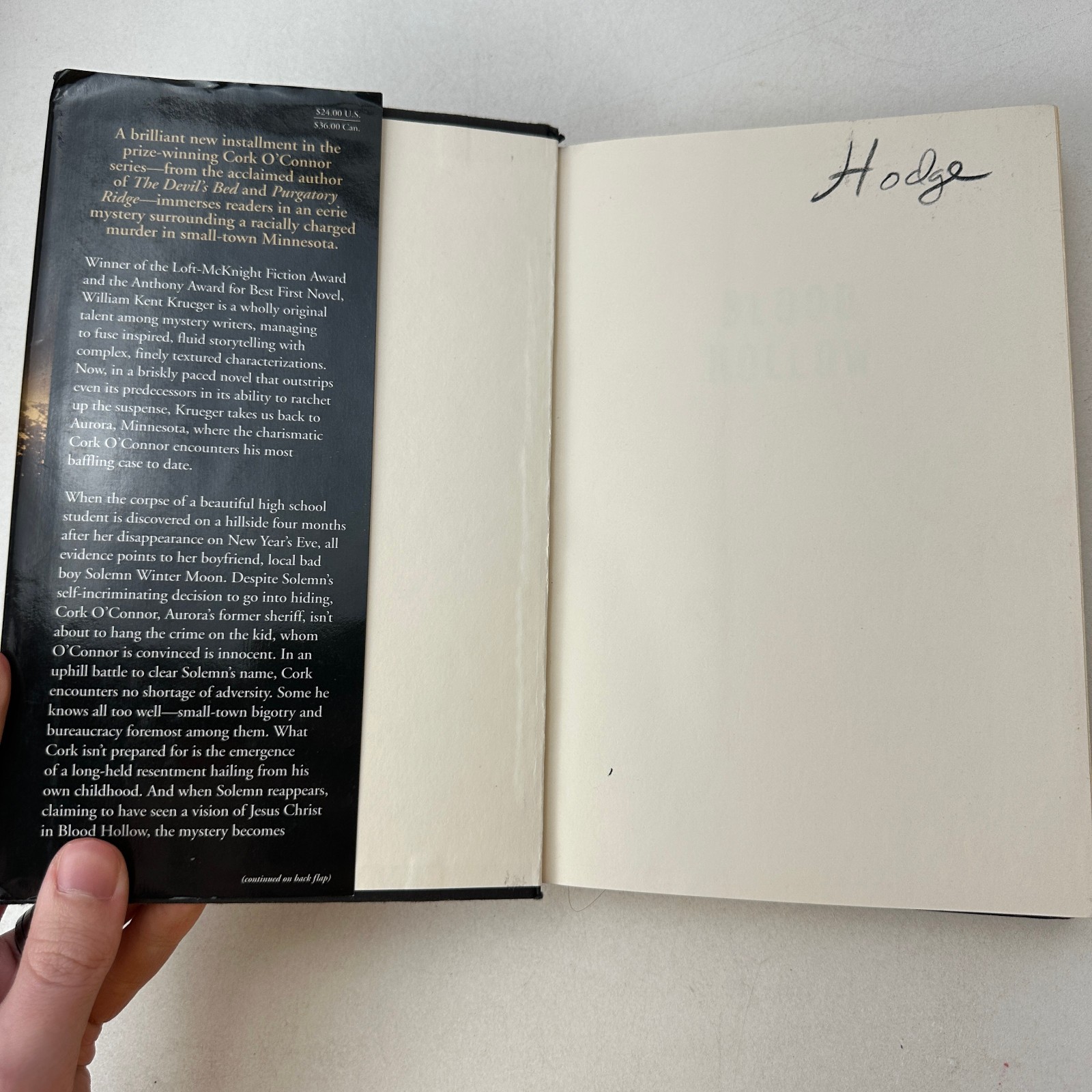 Blood Hollow by William Kent Krueger (2004, Hardcover) First Edition DJ