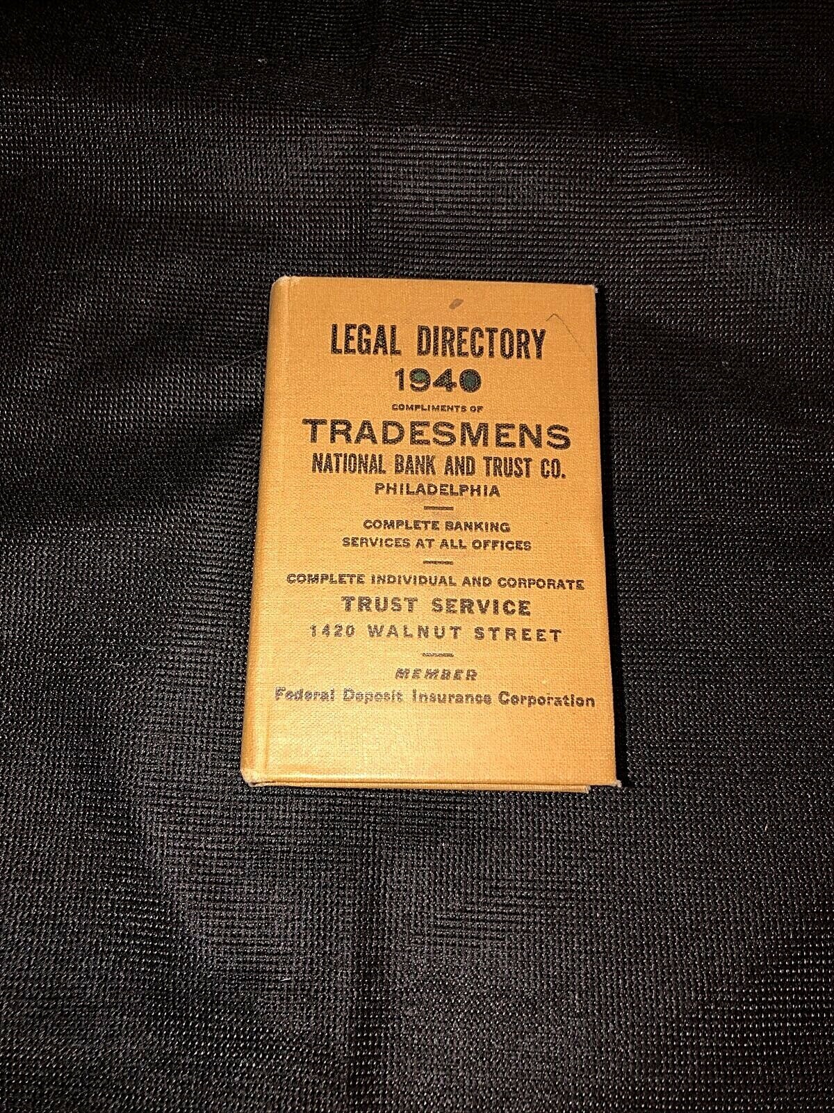 Rare Vintage 1940 Philadelphia Bar Complete Miniature Legal Directory 359 pages