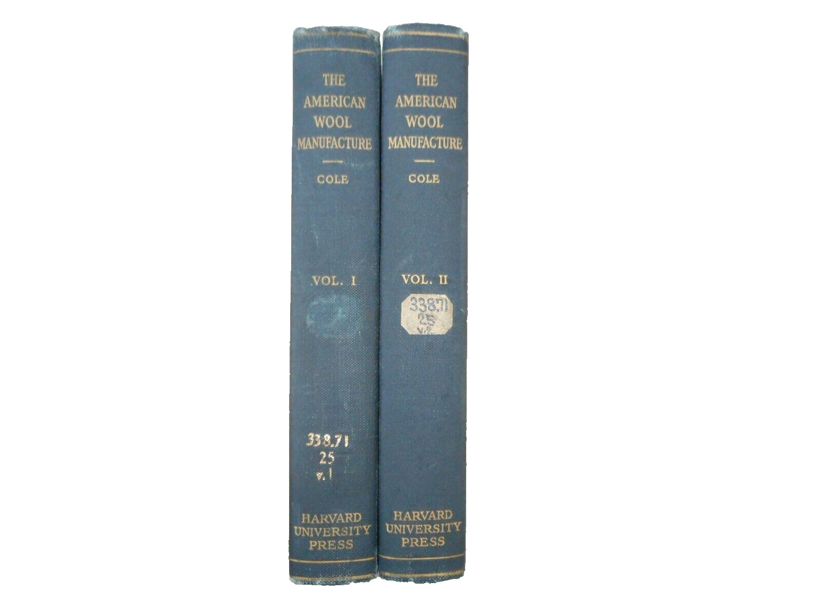 The American Wool Manufacture Arthur Cole 2 Volumes First ed. 1926 Illustrated