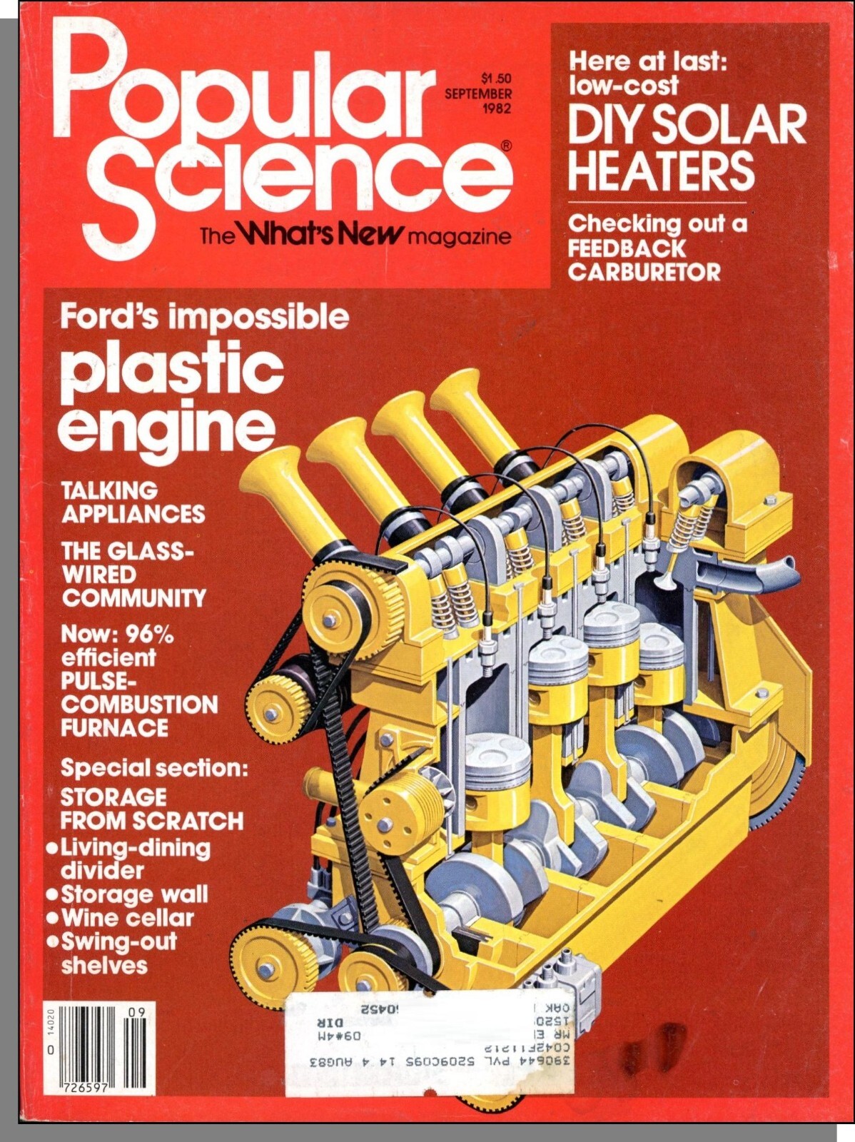 Popular Science – 1982, September – Ford’s Plastic Engine, DIY Solar Heaters
