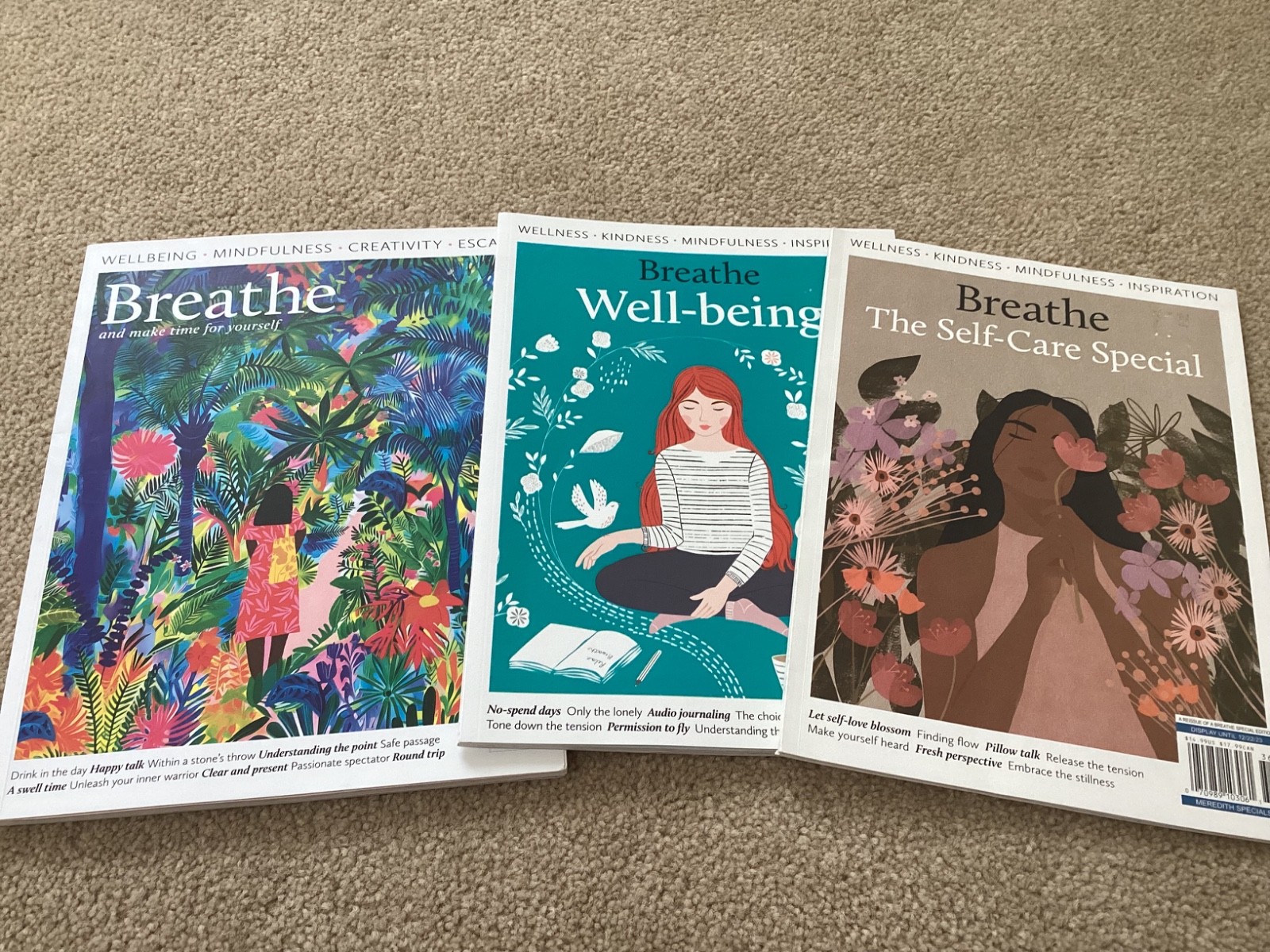 Breathe Magazine Wellbeing Mindfulness Self-Care Bundle x 3