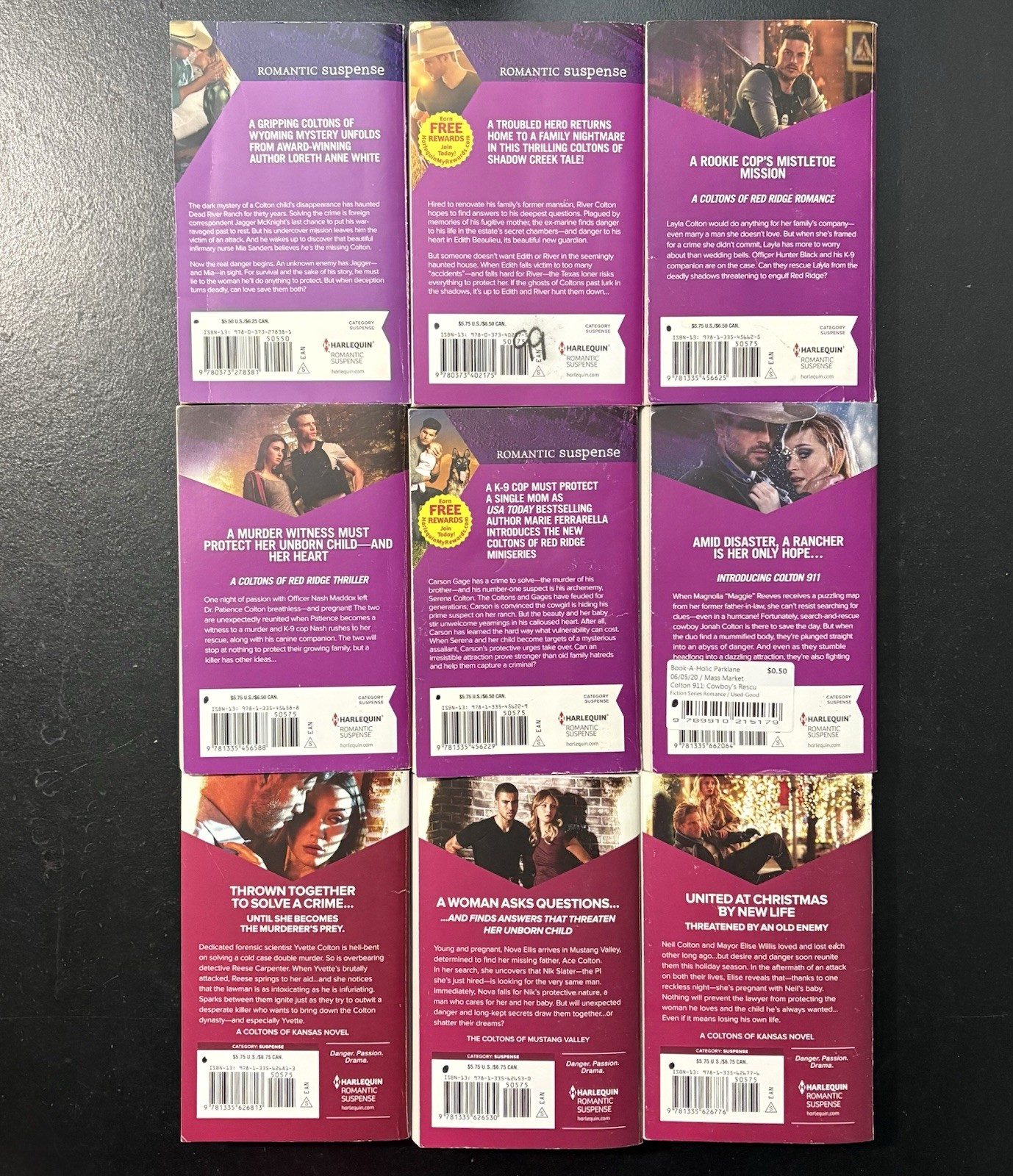HARLEQUIN Romantic Suspense Paperbacks Lot of 9 “COLTONS» 2013-2020