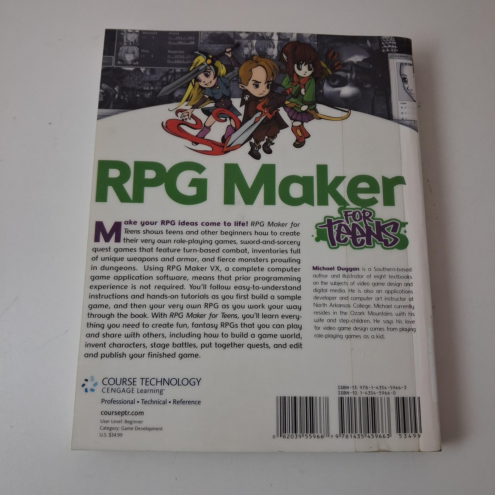 RPG Maker For Teens Michael Duggan 2012 Trade PB Video Game Design Illustrated