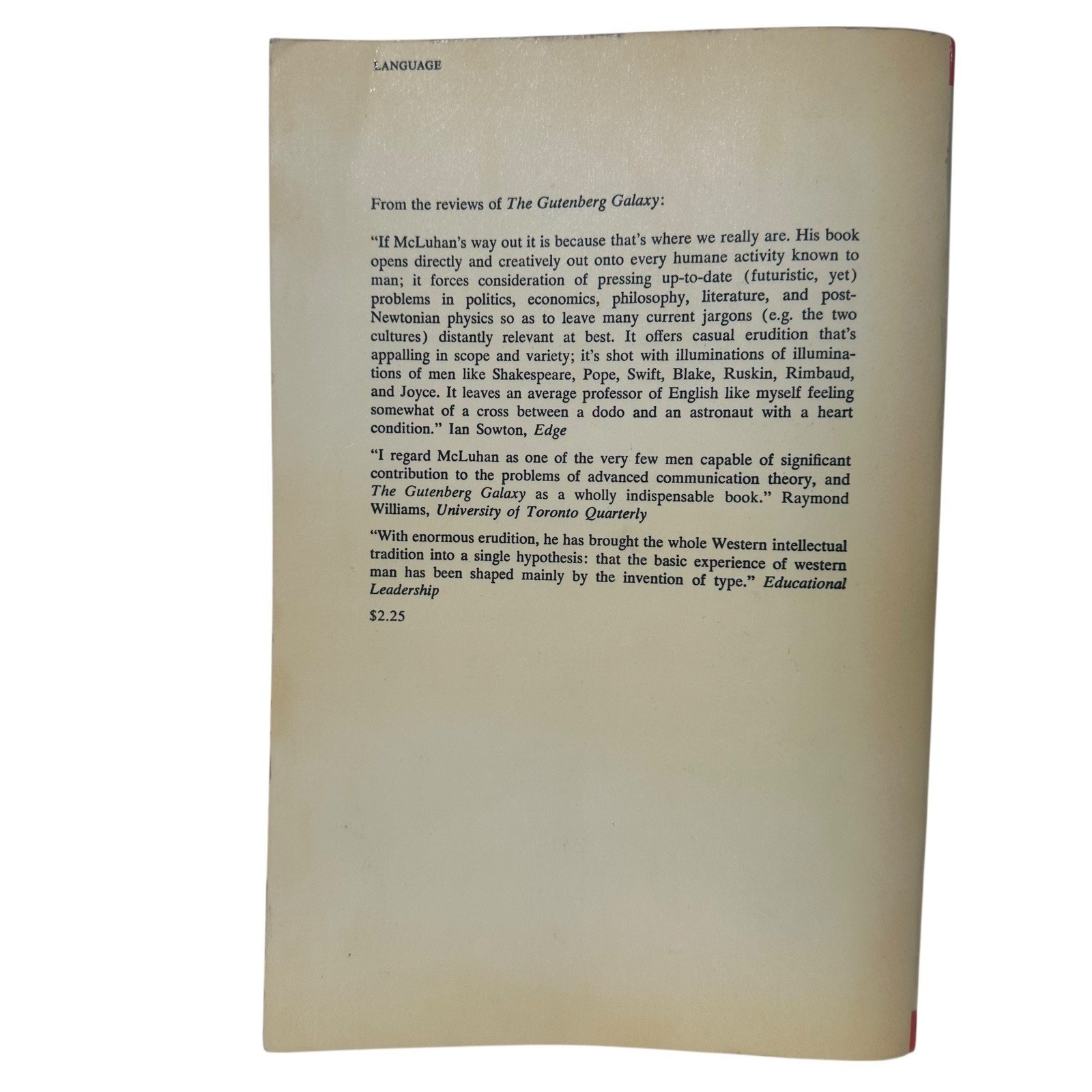 The Gutenberg Galaxy : The Making of Typographic Man by Marshall McLuhan 1966