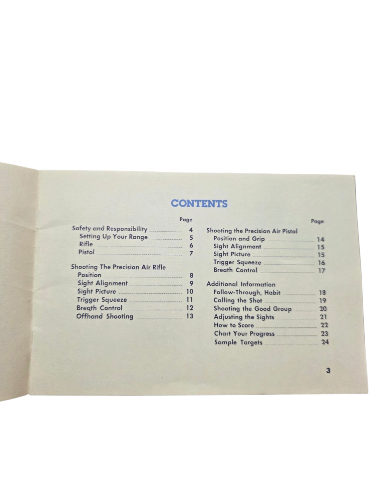 Vintage NRA Air Gun Training Manual Booklet Rifle Pistol Targets Guide