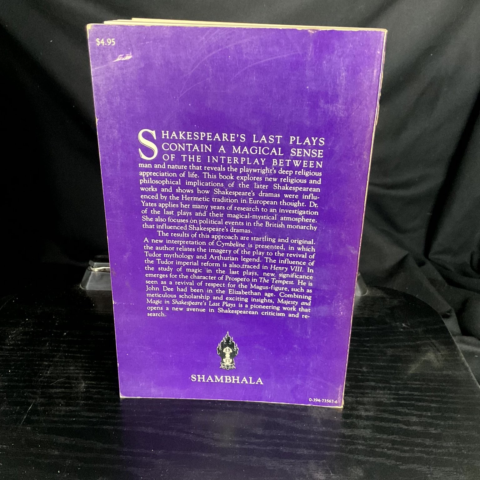 Majesty & Magic in Shakespeare’s Last Plays Frances A. Yates 1978 Illustrated