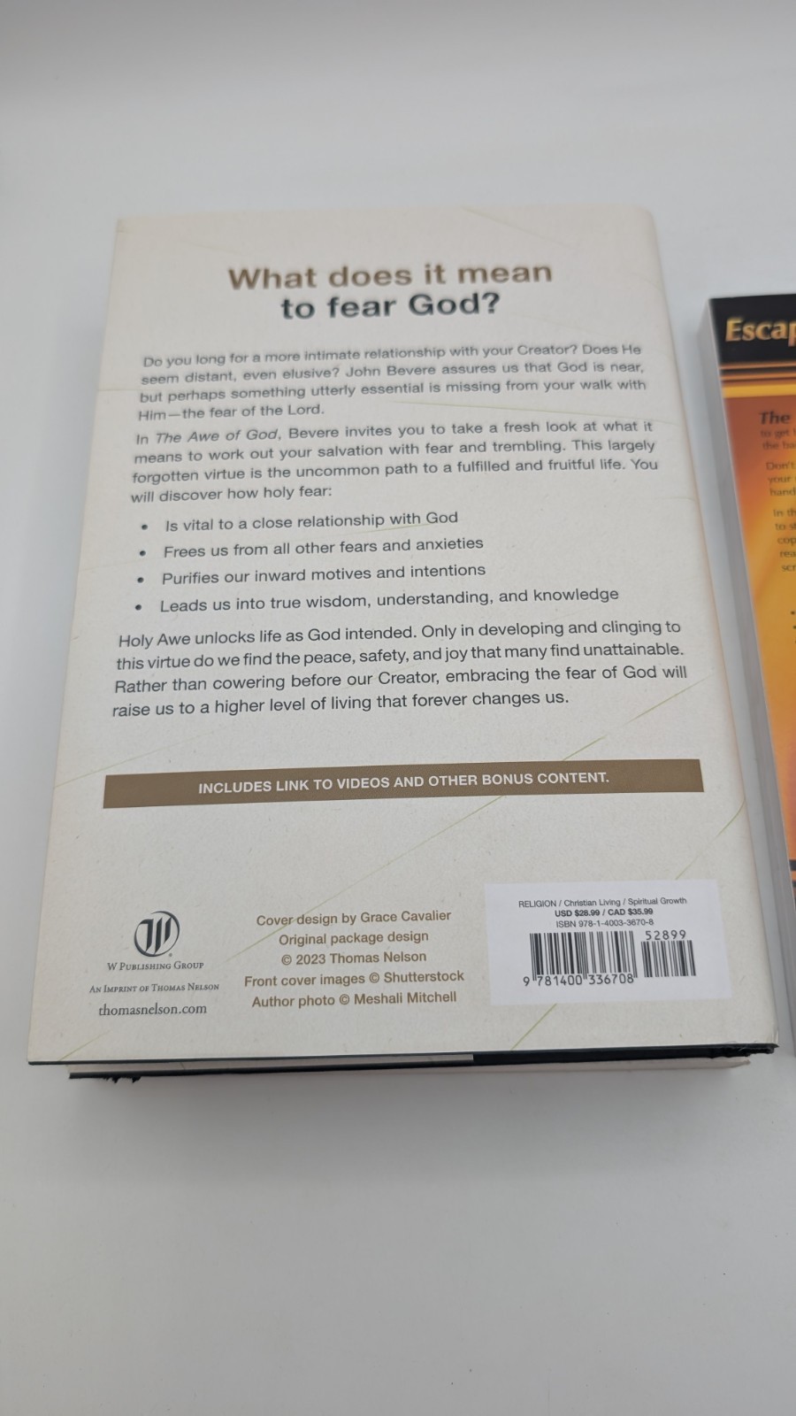 John Bevere LOT Holy Spirit + 9781591854135 Bait of Satan+ 9781400336708 Awe of