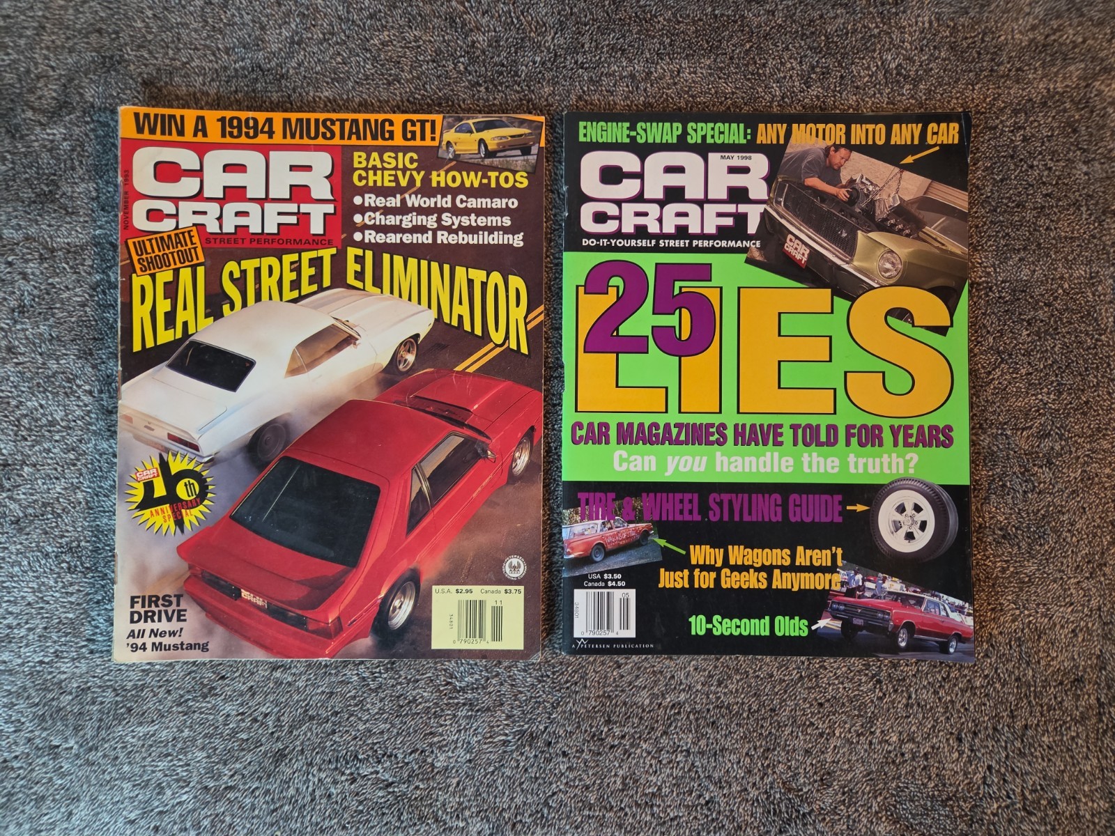 Vintage Car Craft Magazine Lot 1990’s 12 Volumes Hot Rods, Dragster Race Cars