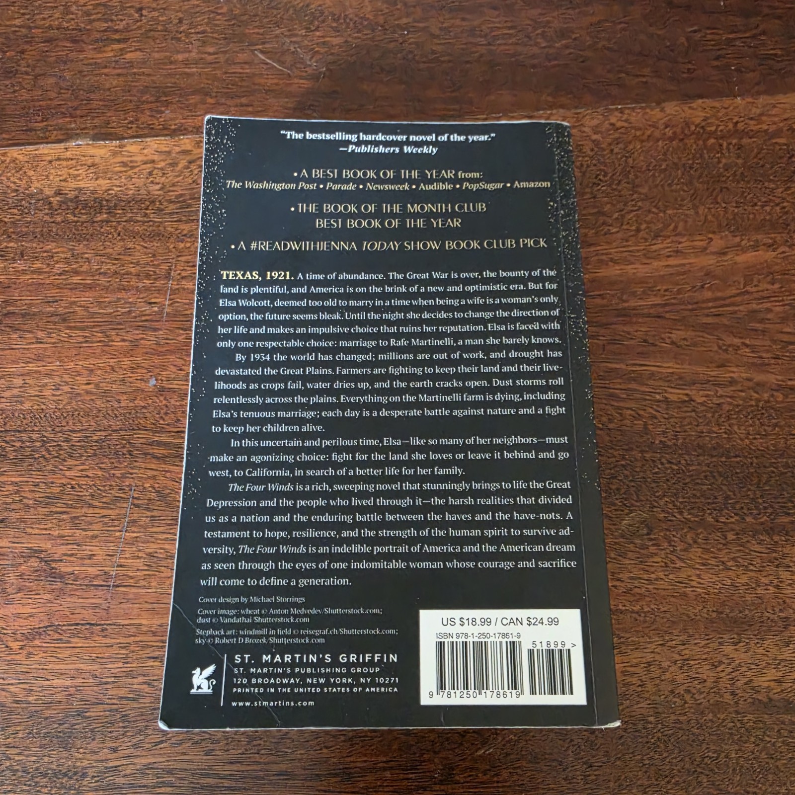 The Four Winds: A Novel By Kristin Hannah Paperback Book