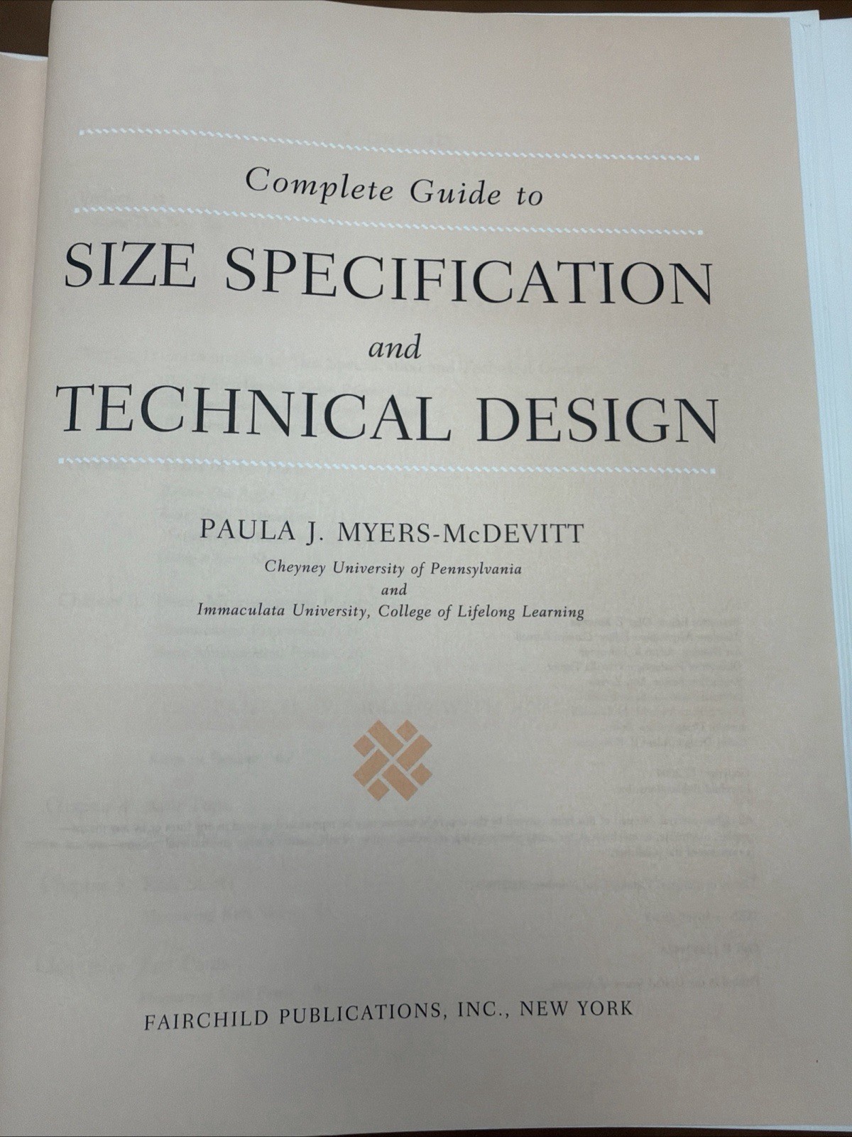 Complete Guide to Size Specification and Technical Design – hardcover Myers-…
