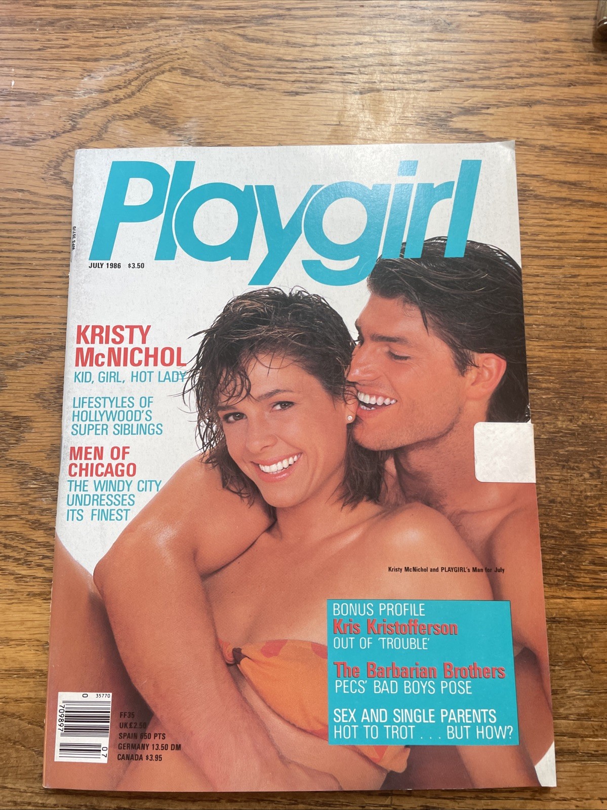 PLAYGIRL July 1986 KRISTY McNICHOL Barbarian Brothers KRIS KRISTOFFERSON tape