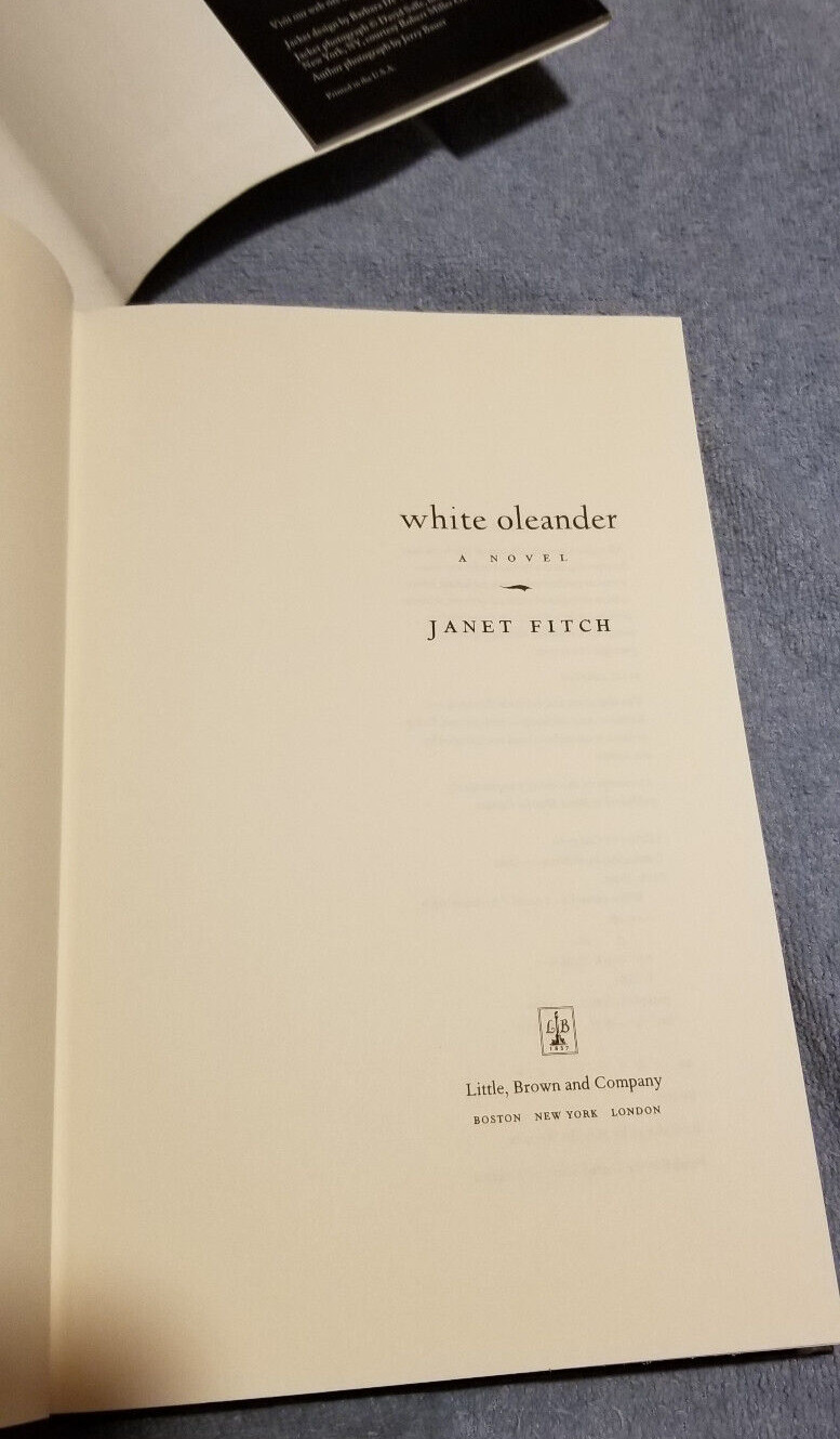 White Oleander by Janet Fitch (1999, Hardcover) Oprah’s Book Club 1ST Ed 2ND PR