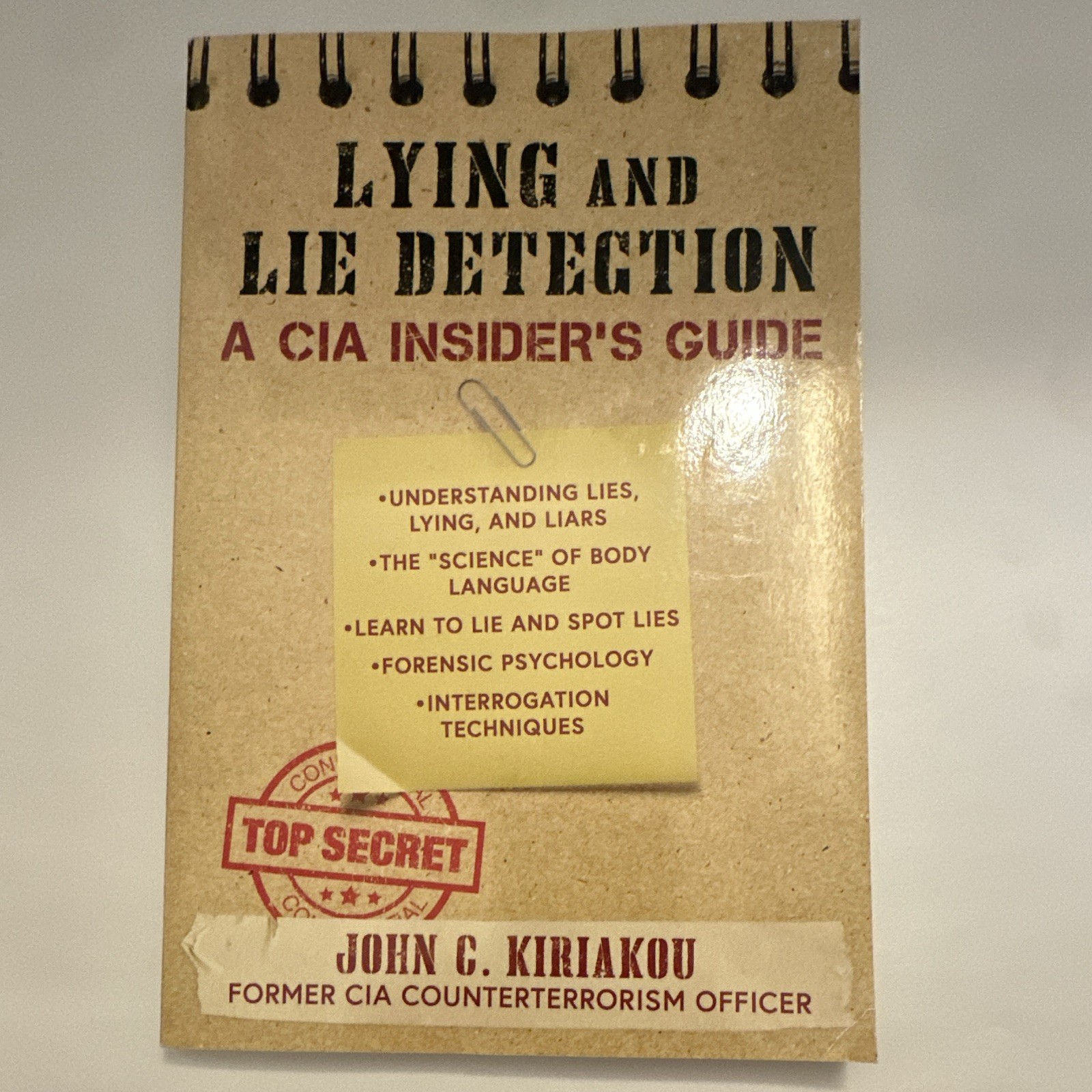 Skyhorse Lying and Lie Detection by John Kiriakou Trade PB 2022 Espionage Guide