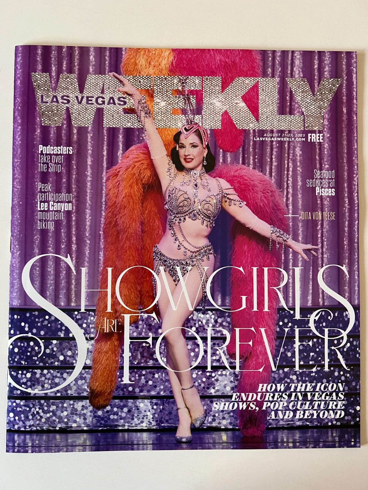 SHOWGIRLS * DITA VON TEESE August 21 2025 LAS VEGAS WEEKLY MAGAZINE Lee Canyon