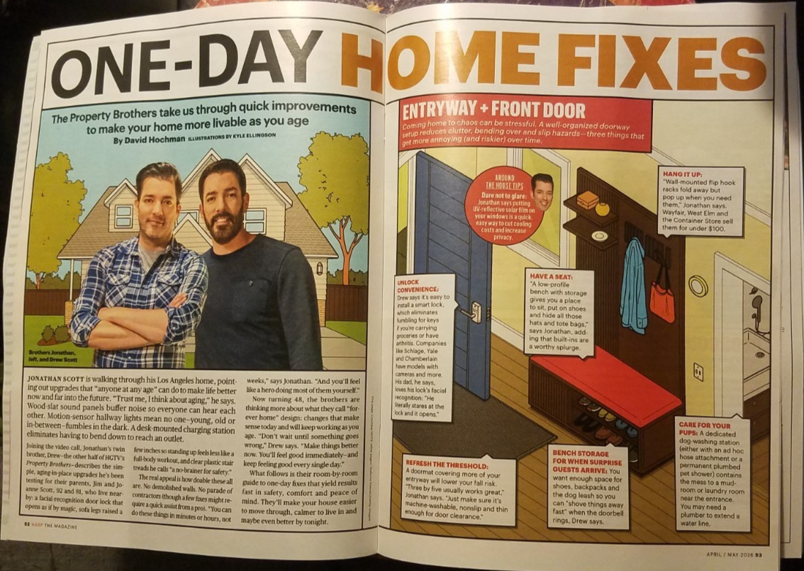 EVA LONGORIA 2026 AARP Magazine April/May Property Brothers Arsenio Hall