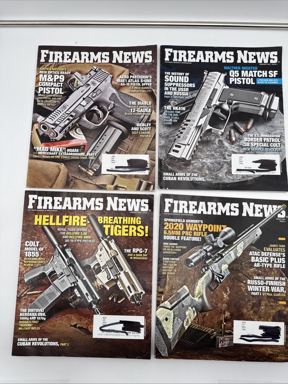 Lot Of 8 Firearms News Magazine – Pistols, Handguns, Rifles, Machine Guns 2021