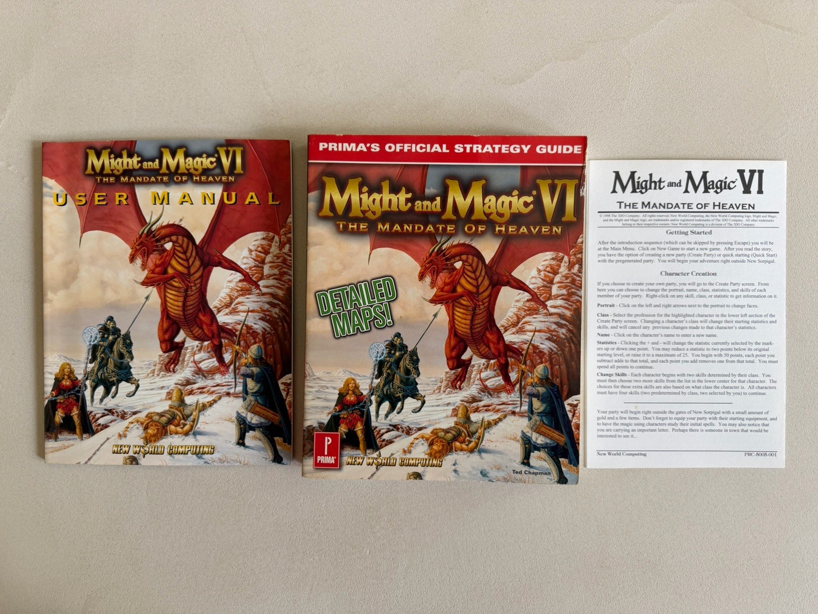 Might and Magic VI The Mandate of Heaven Prima Official Guide Manual And Insert