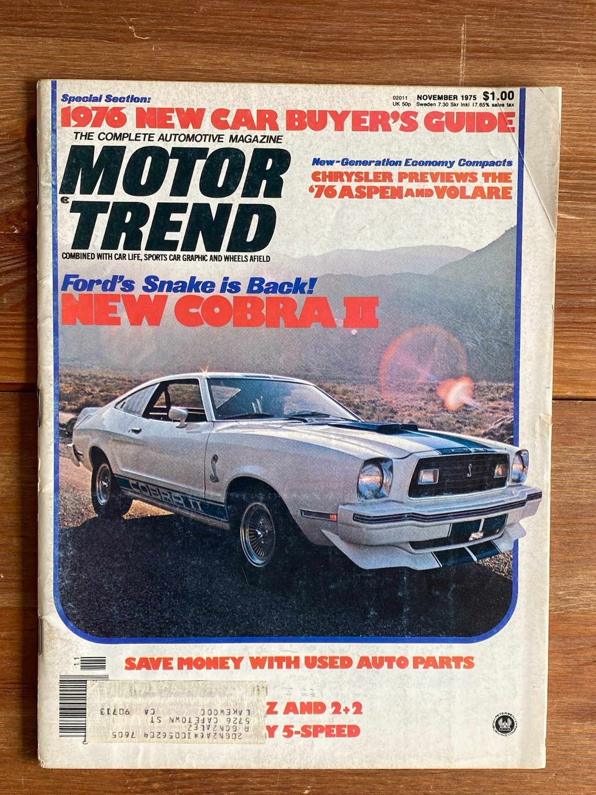 1976 New Car Buyer’s Guide ~ Cobra II Datsun 280Z ~ Motor Trend Nov 1975