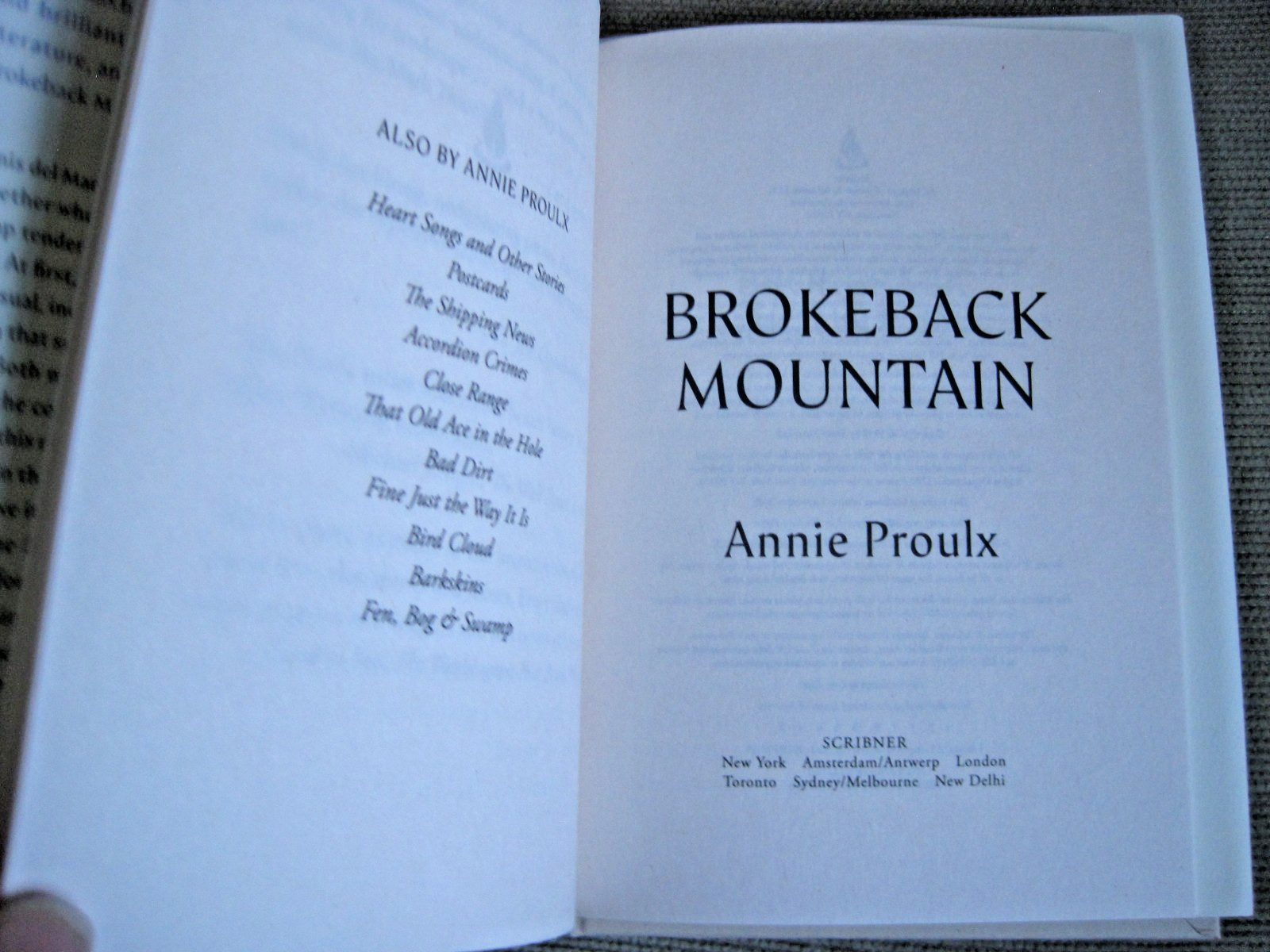 ANNIE PROULX SIGNED – BROKEBACK MOUNTAIN – LIMITED FIRST EDITION HARDCOVER NEW