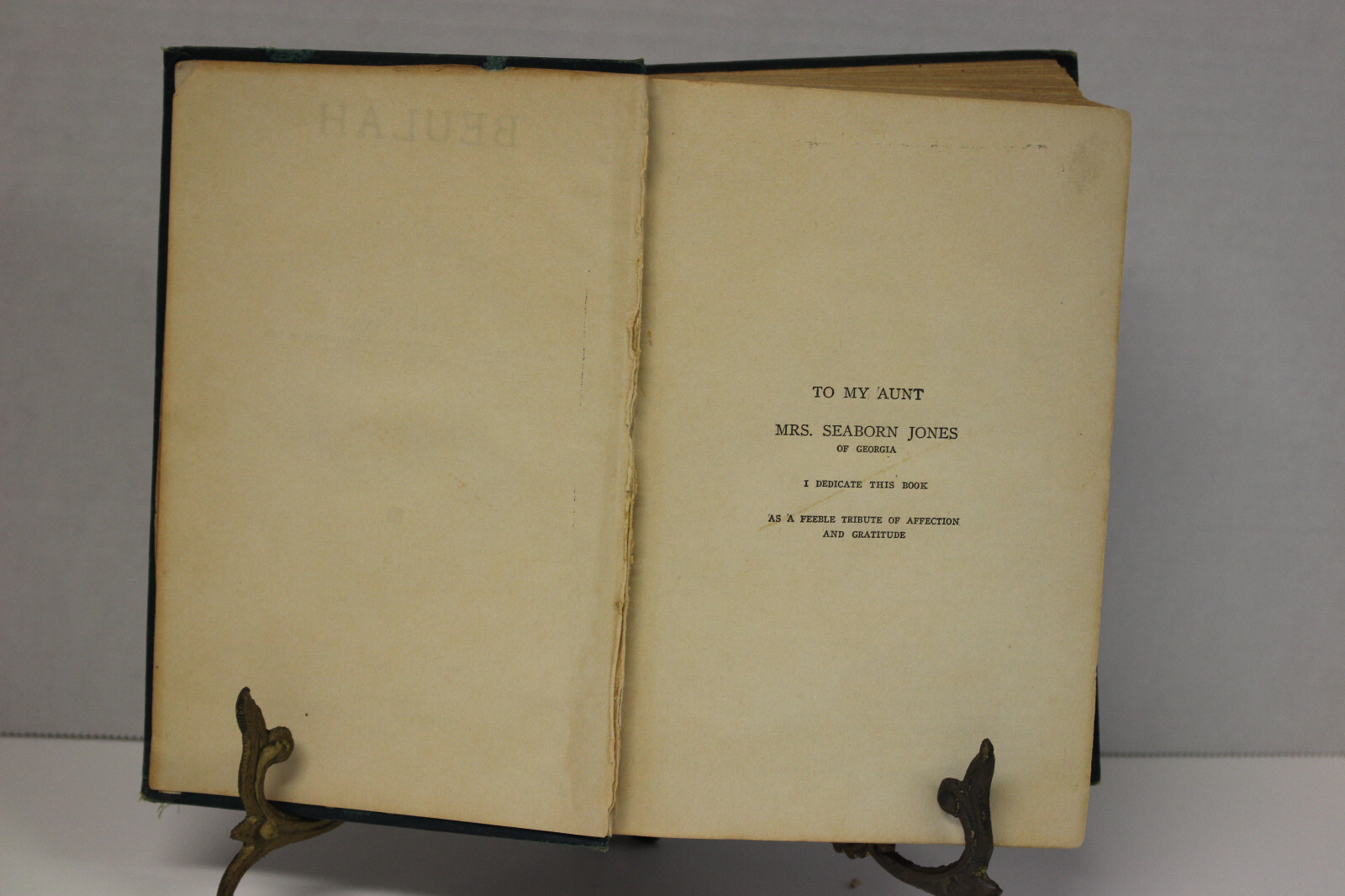 Beulah by Augusta J. Evans, Vintage hardcover, undated – circa 1859, 440 pages