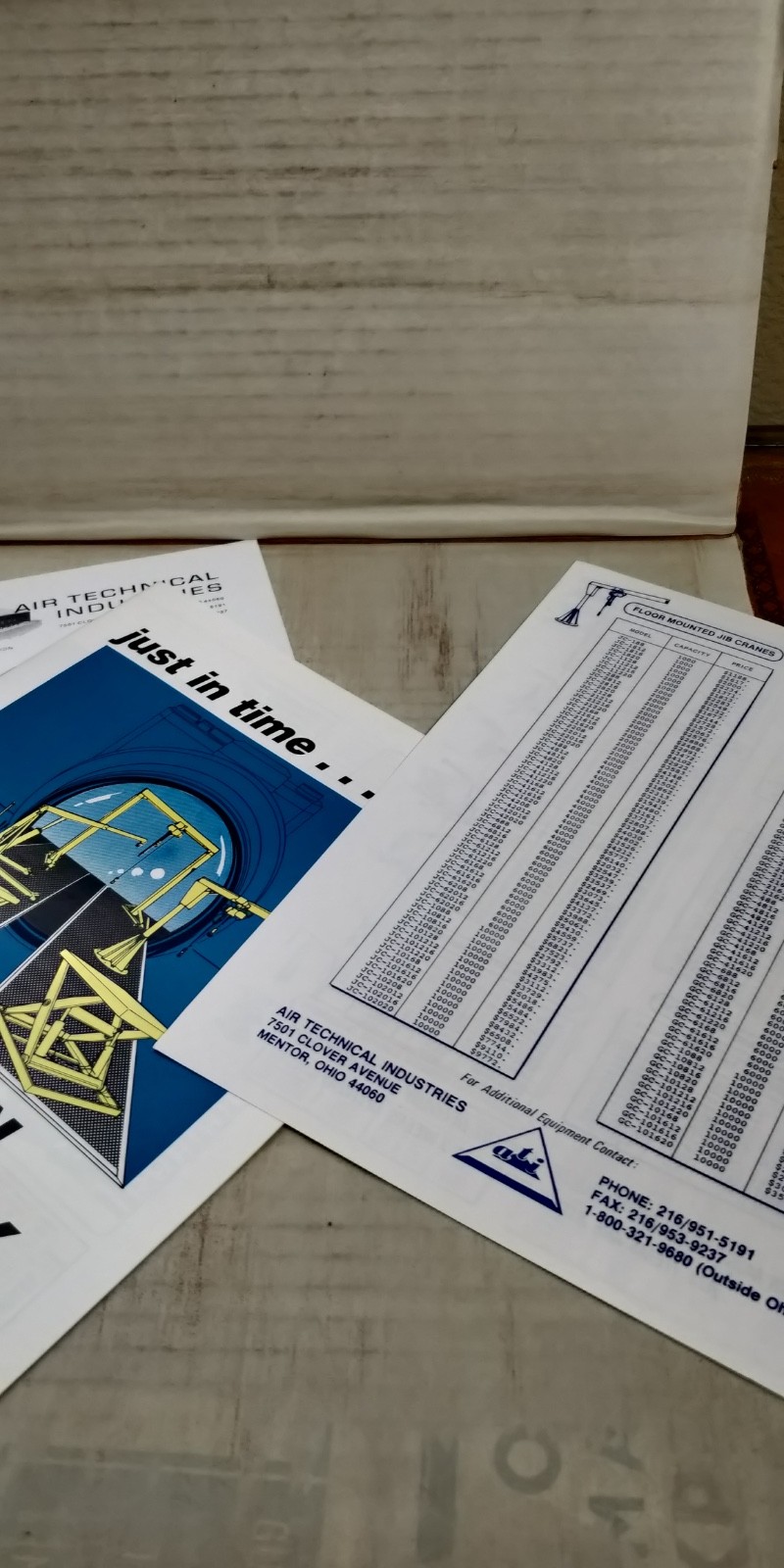 1991 ATI Air Technical Industries Inc catalogs / brochures lifts cranes C7