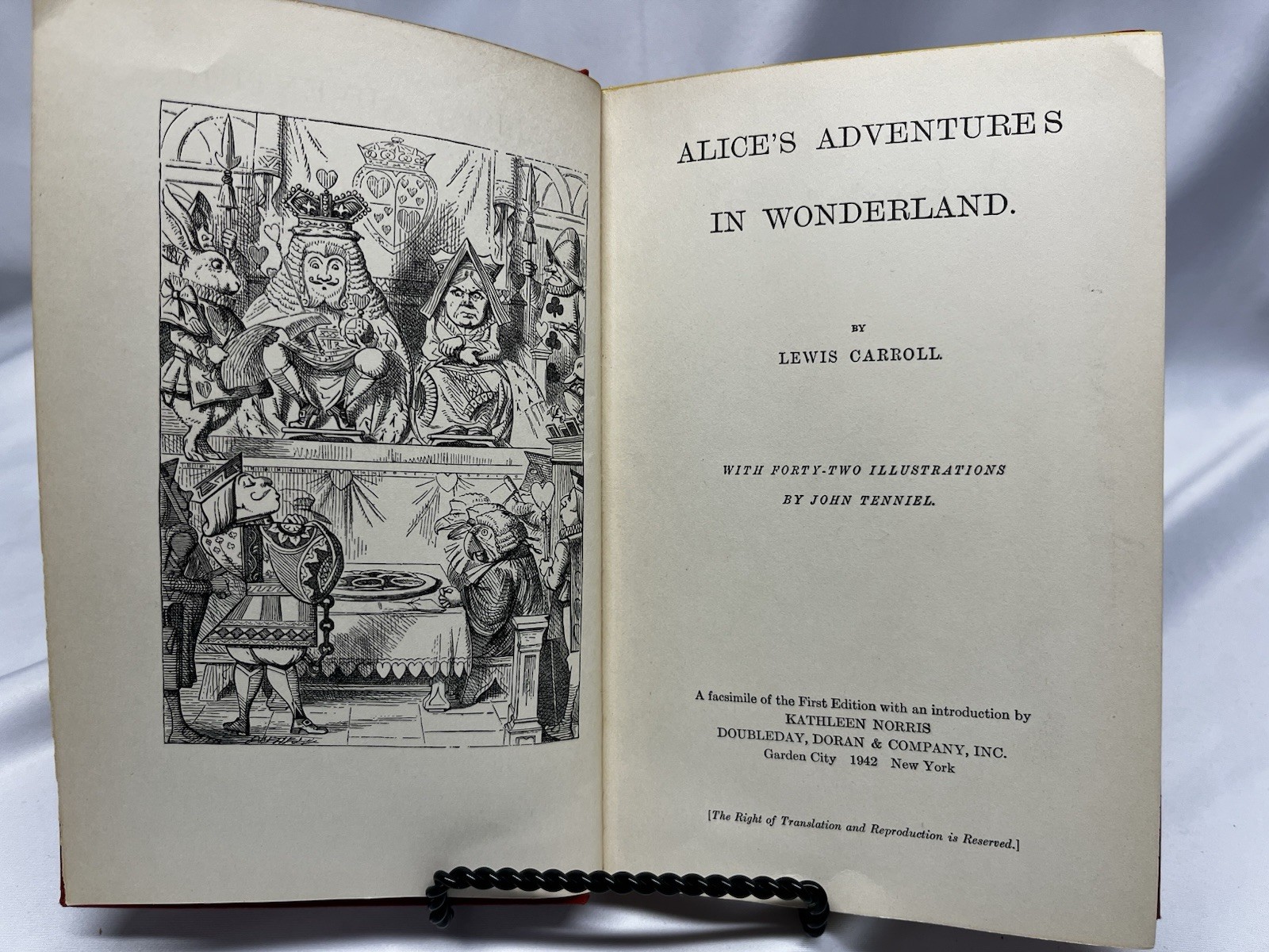 Lewis Carroll Alice’s Adventures Facsimile Hardcover Tenniel Doubleday 1942 DJ