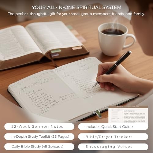 Daily Christian Bible Study Journal for Women & Men, 8.27×5.83” Grayish-green
