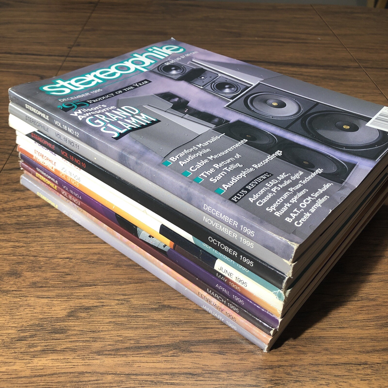 10 Issues Vintage STEREOPHILE Magazine Lot 1995 200+ Pages Ea. Stereo Audiophile