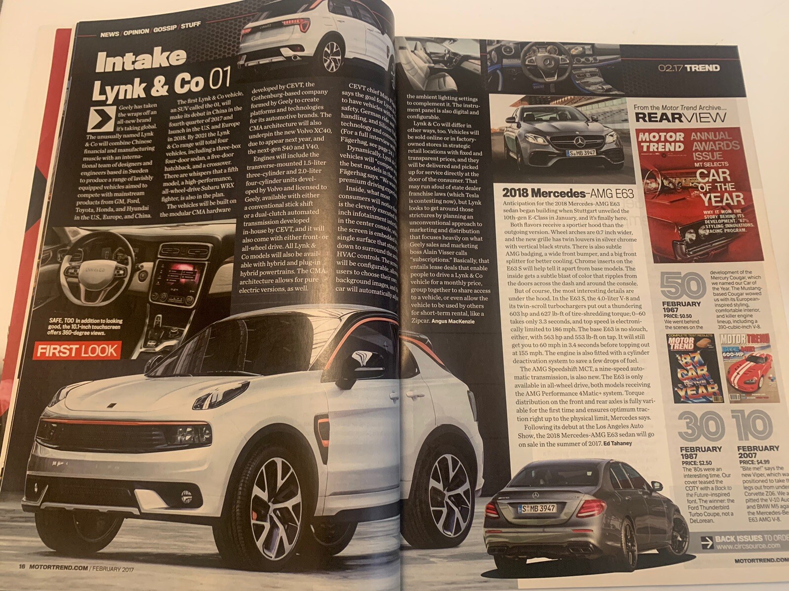 MotorTrend Magazine February 2017 Ripped Cover 102 Pages Porsche Vision Board