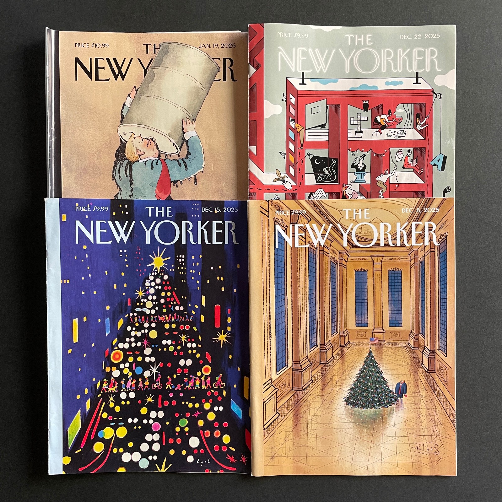 4 Dec 2025 & Jan 2026 New Yorker Magazine Issues • No Subscription Labels