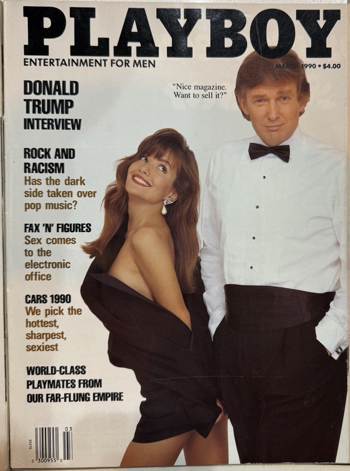 Playboy Magazine March 1990 Donald Trump Interview Cover Issue, Illustrated