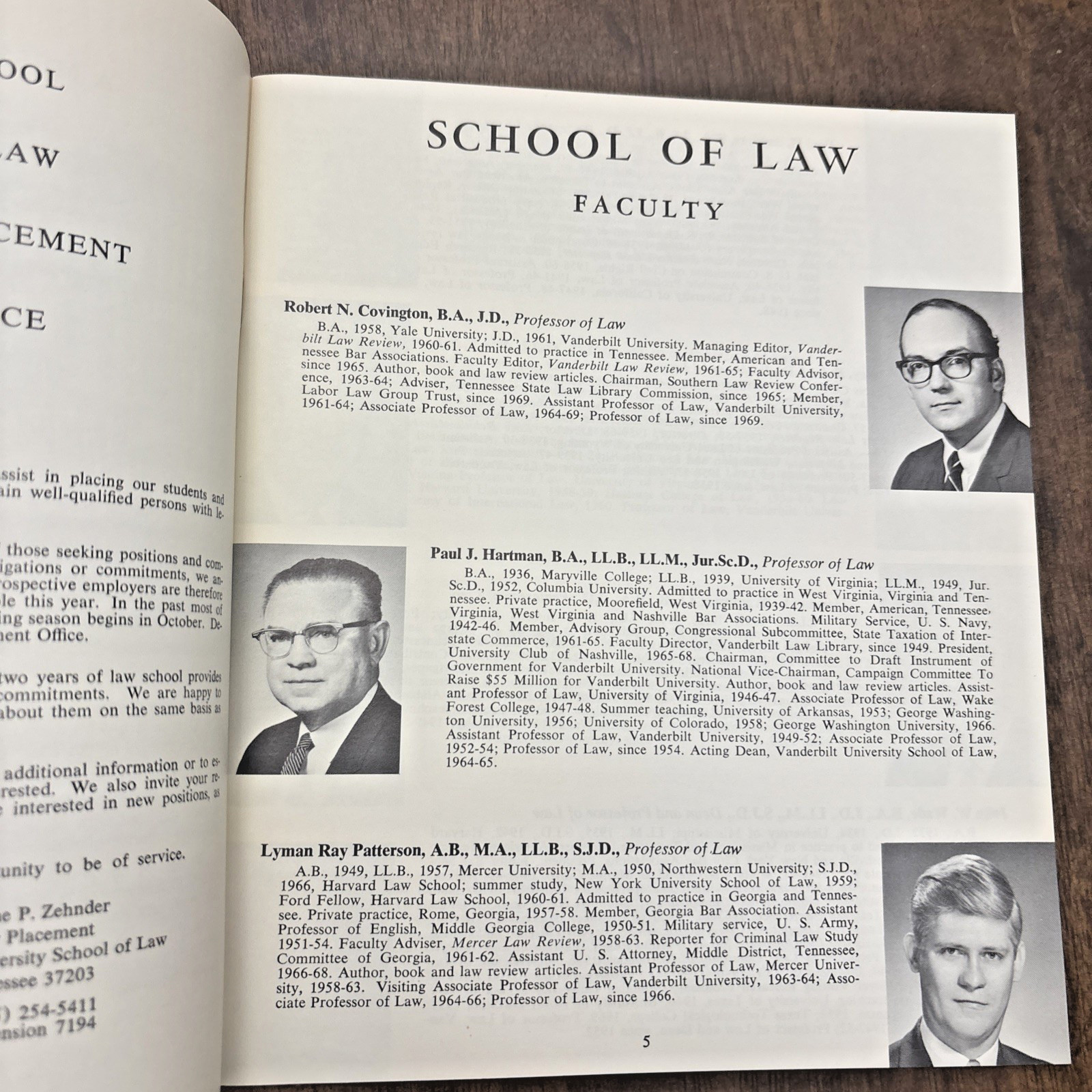 Yearbook Vanderbilt University School of Law Class of 1970 Softcover 47 Pages
