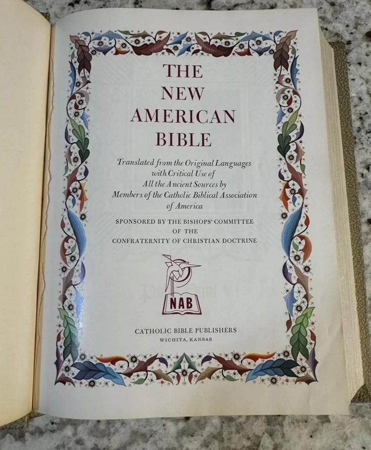 1970’s Vintage Large Holy Bible Catholic Heirloom Edition Pope Paul VI Vatican