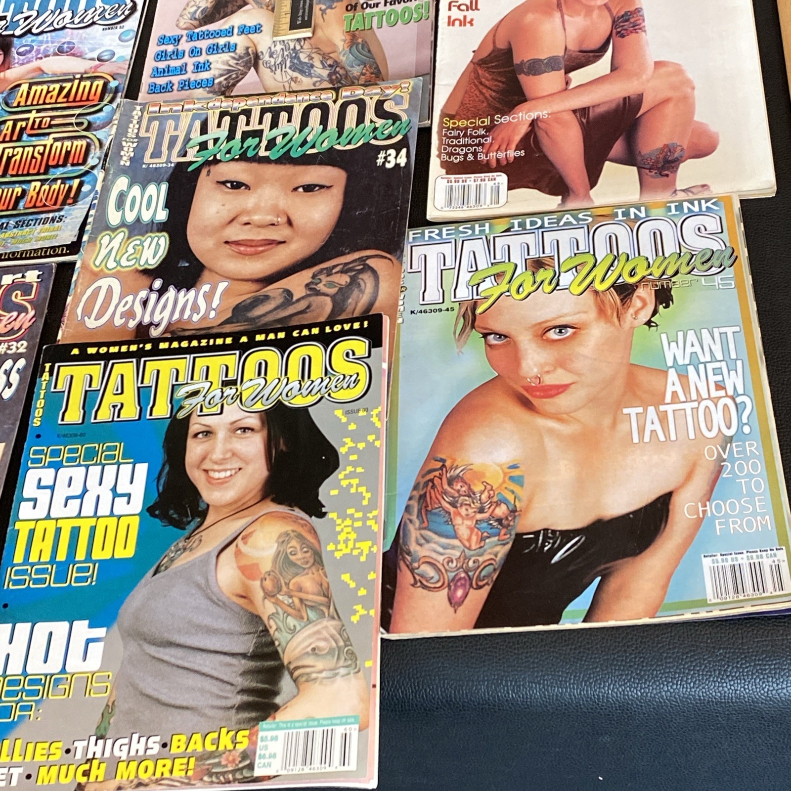 TATTOOS FOR WOMEN MAGAZINE Lot 10 1997 1999 2000 2001 2002 2003 Ink Design Ideas