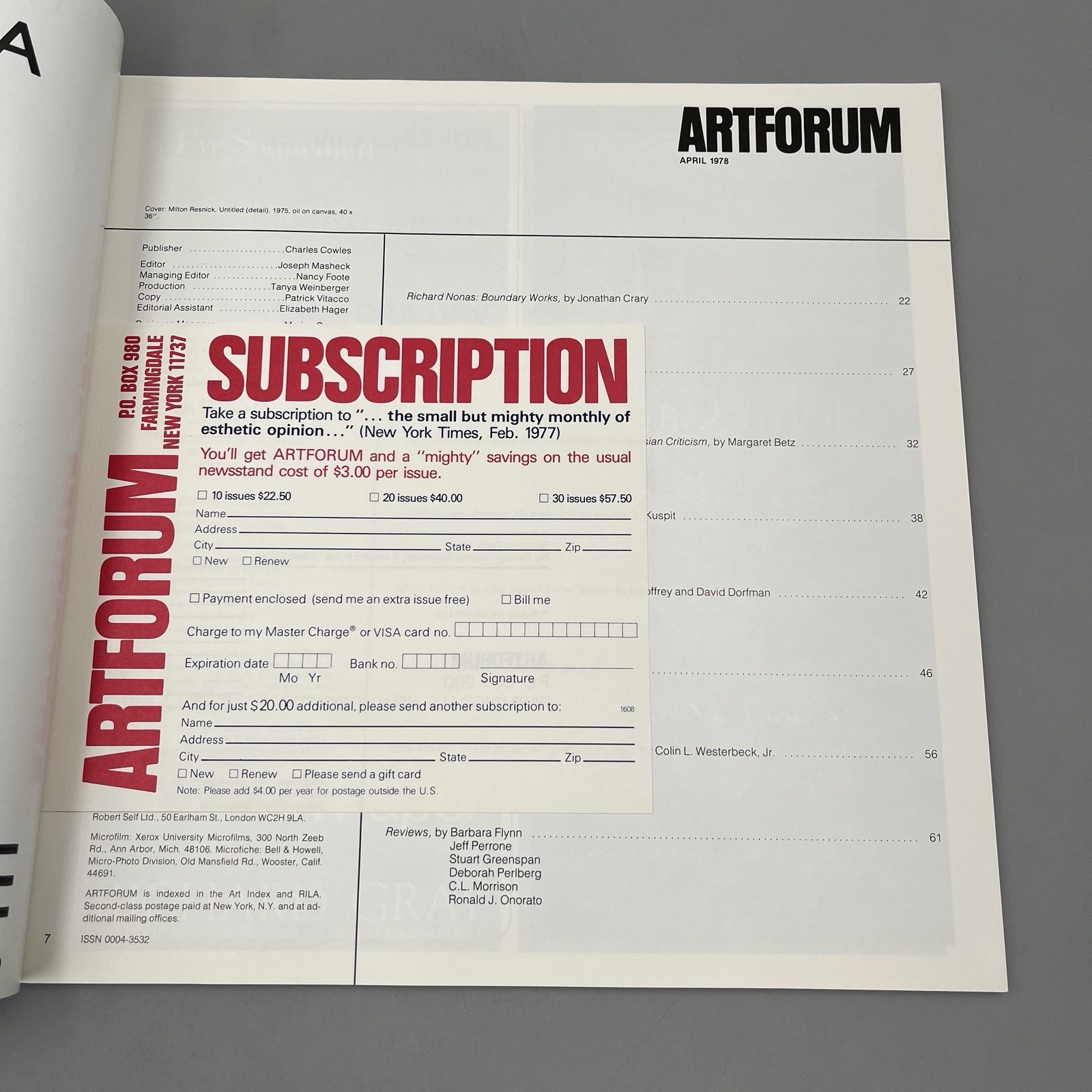 Artforum Magazine – Lot of 6 Issues 1972 – 1978 – RARE VINTAGE ART